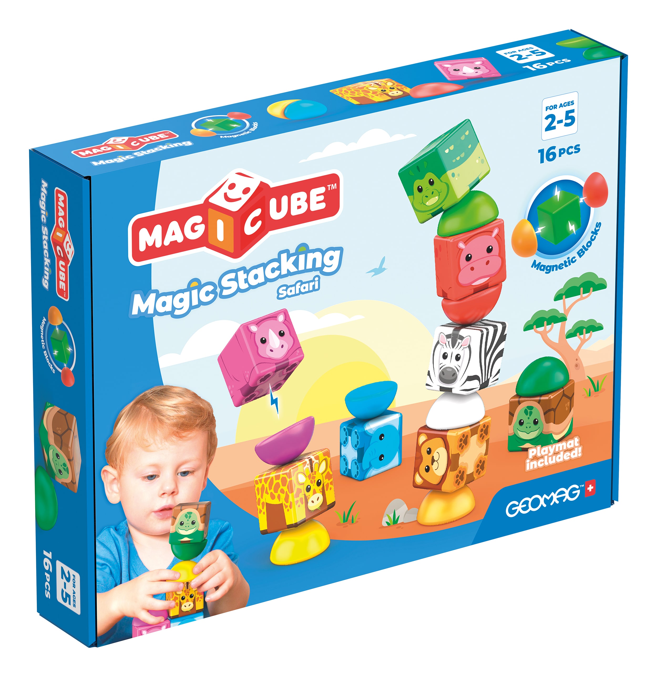 310 Geomag Magicube Blocks Stacking Safari 16 - Bild 1