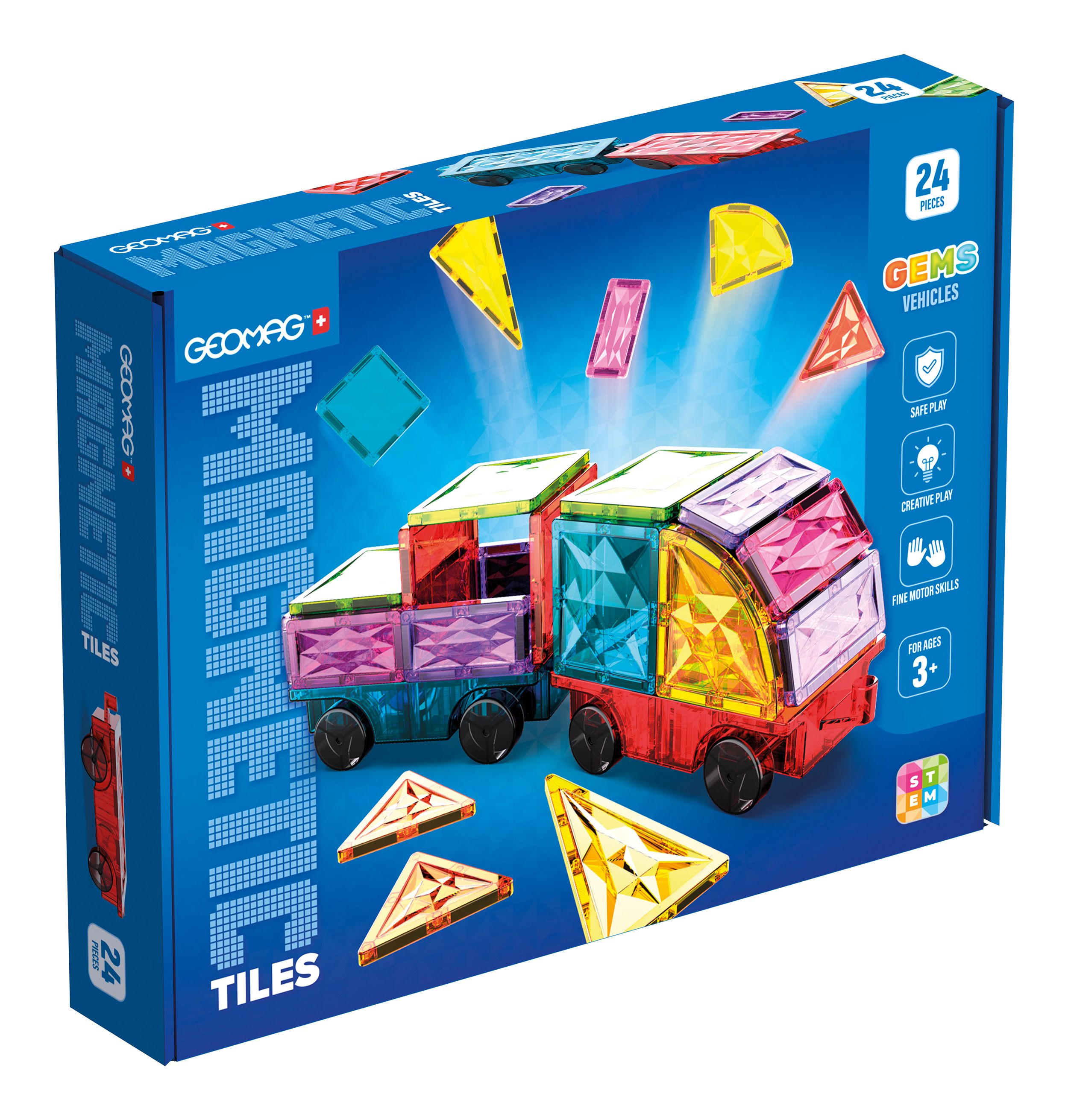 4211 Geomag Magnetic Tiles Gems Vehicles 24 - Bild 1