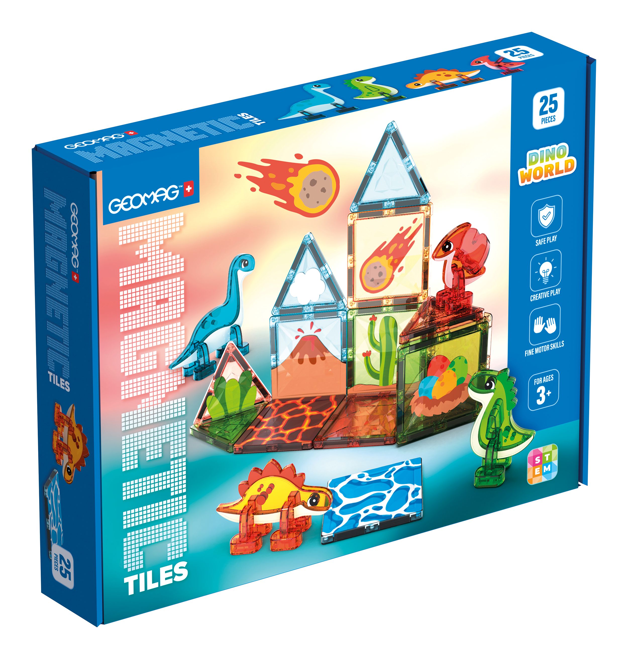 4221 Geomag Magnetic Tiles Dino World 25 - Bild 1