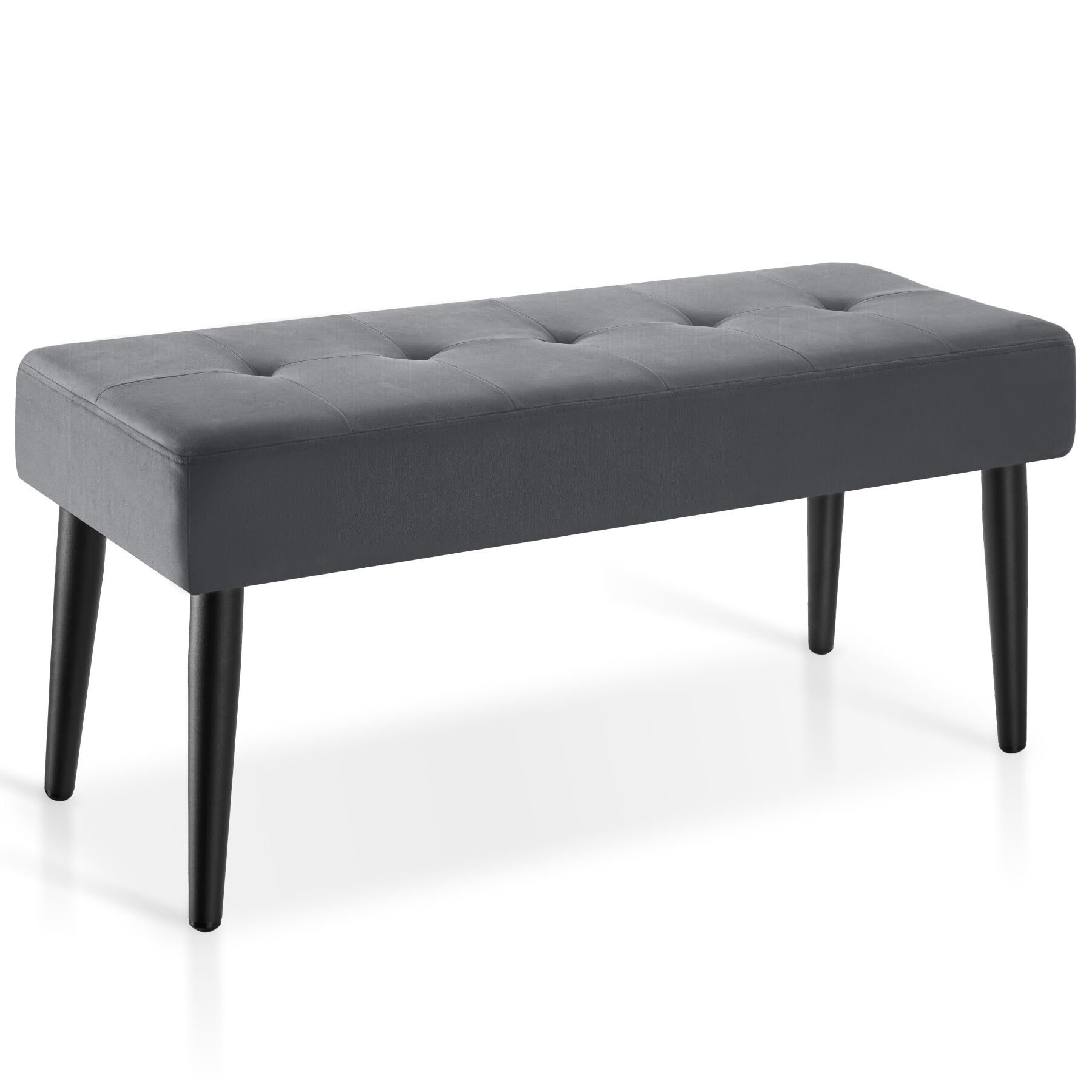 tectake&reg; Sitzbank, mit Samt oder Boucl&eacute;, bodenschonende Kunststoffkappen, Belastbarkeit 220 kg, 95 x 38 x 45 cm - Bild 1