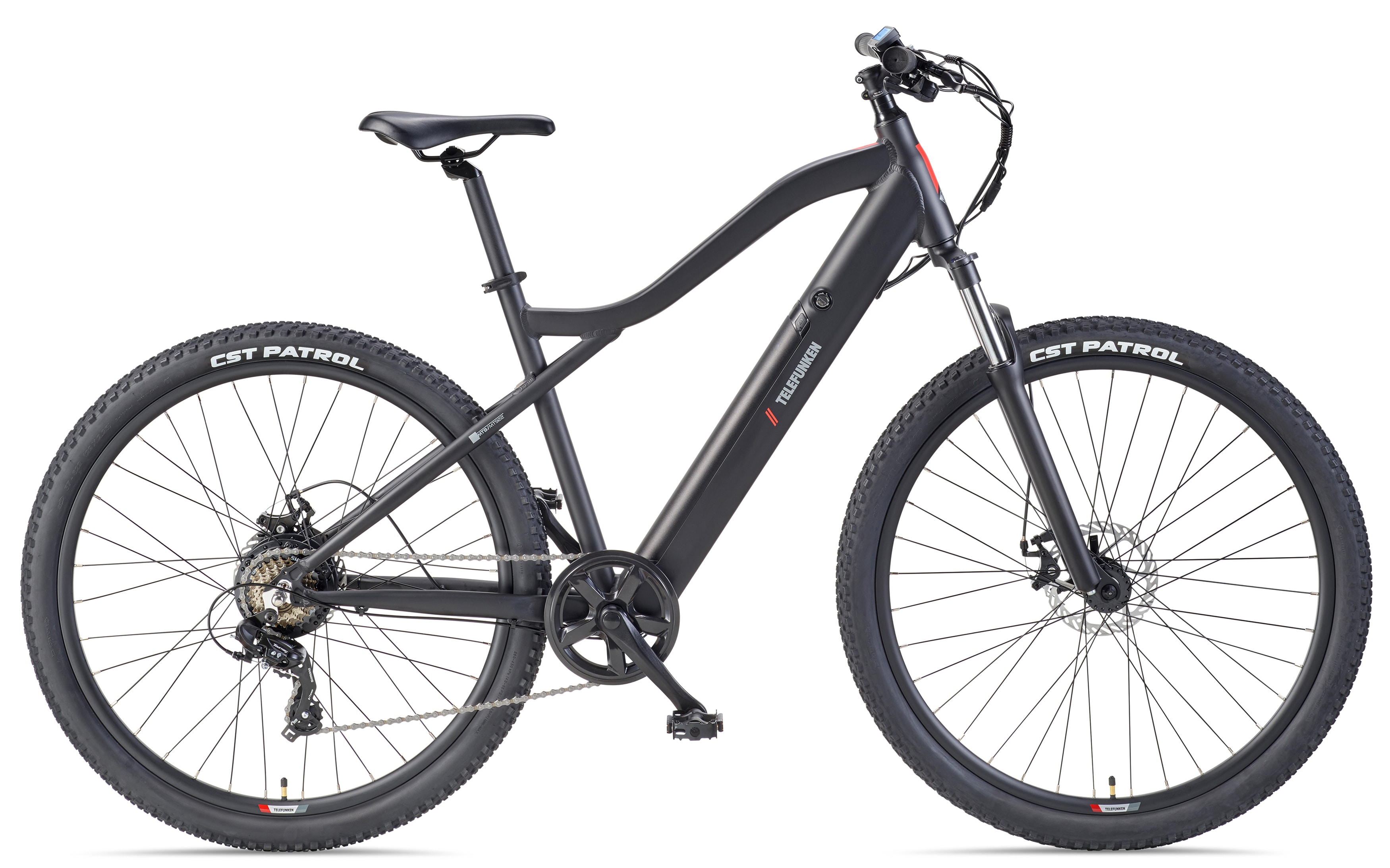 TELEFUNKEN MT922 E-MTB Mountainbike, 7-Gang Kettenschaltung, Heckmotor, 489,6 Wh Akku, 29" schwarz - Bild 1