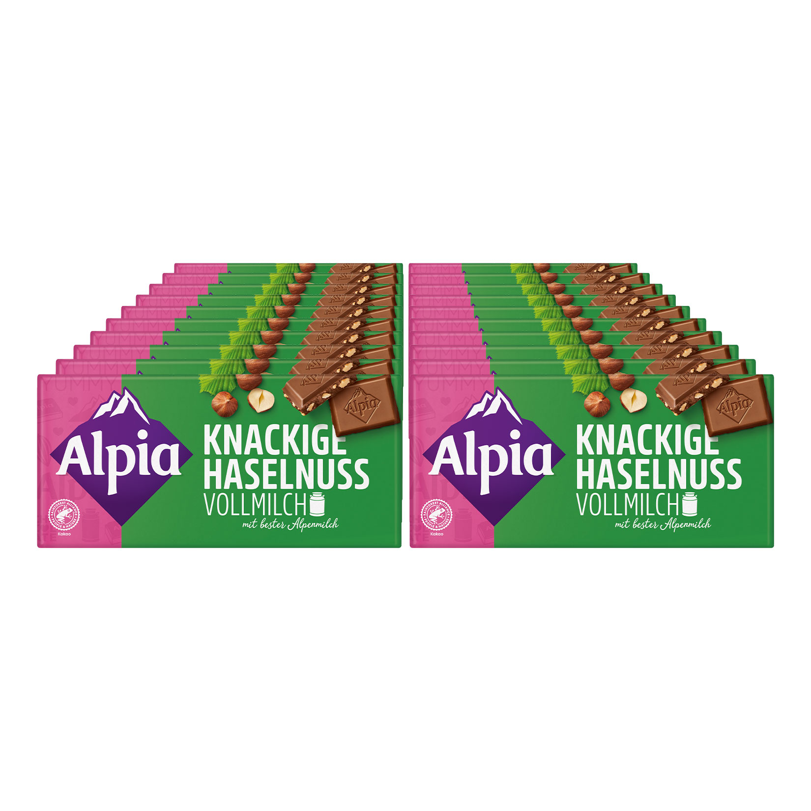 Alpia Knackige Haselnuss Schokolade 100 g, 20er Pack - Bild 1