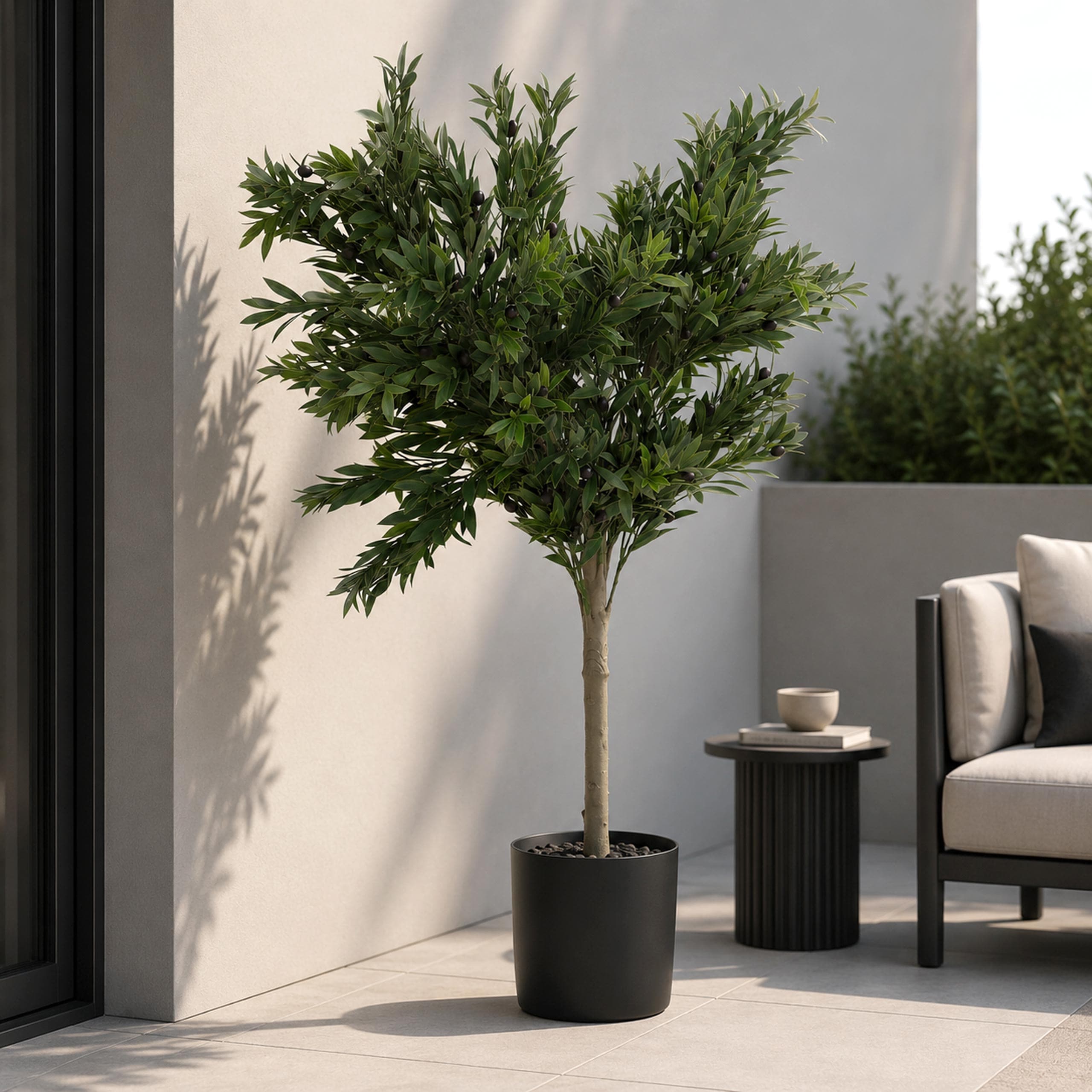 K&uuml;nstlicher Olivenbaum MCW-Q88, Dekopflanze Kunstbaum Kunstpflanze, Outdoor Polyethylen 130x99x50cm - Bild 1