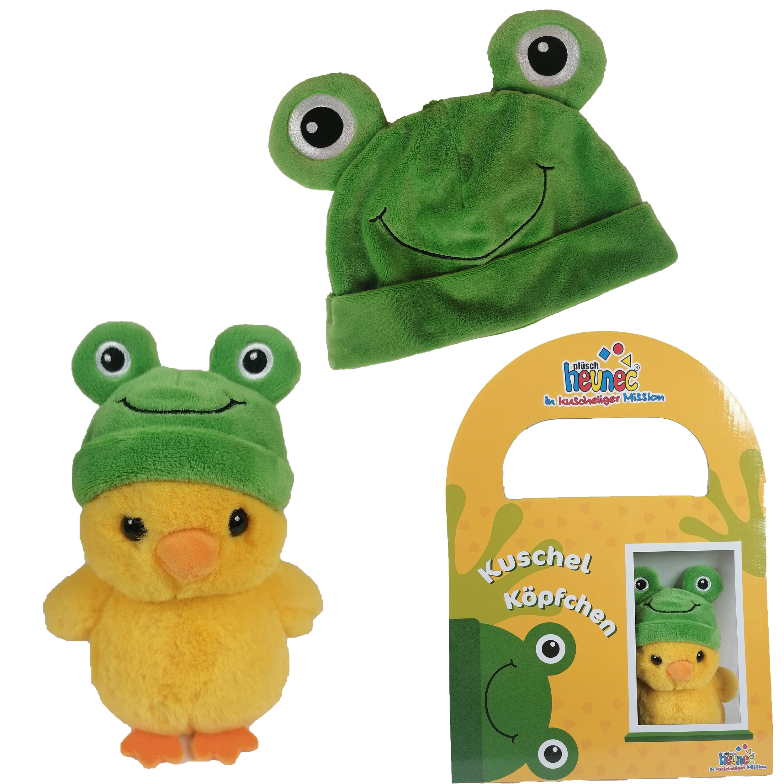 KUSCHELK&Ouml;PFCHEN Ente mit Froschm&uuml;tze - Bild 1