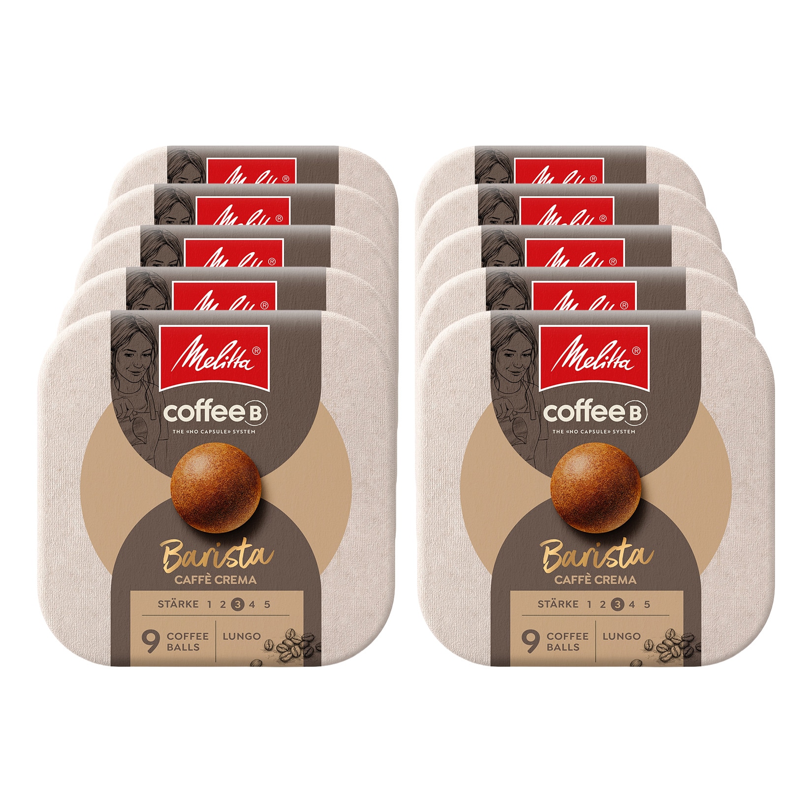 CoffeeB Melitta de Barista Crema Lungo 9 Coffee Balls 54 g, 10er Pack - Bild 1