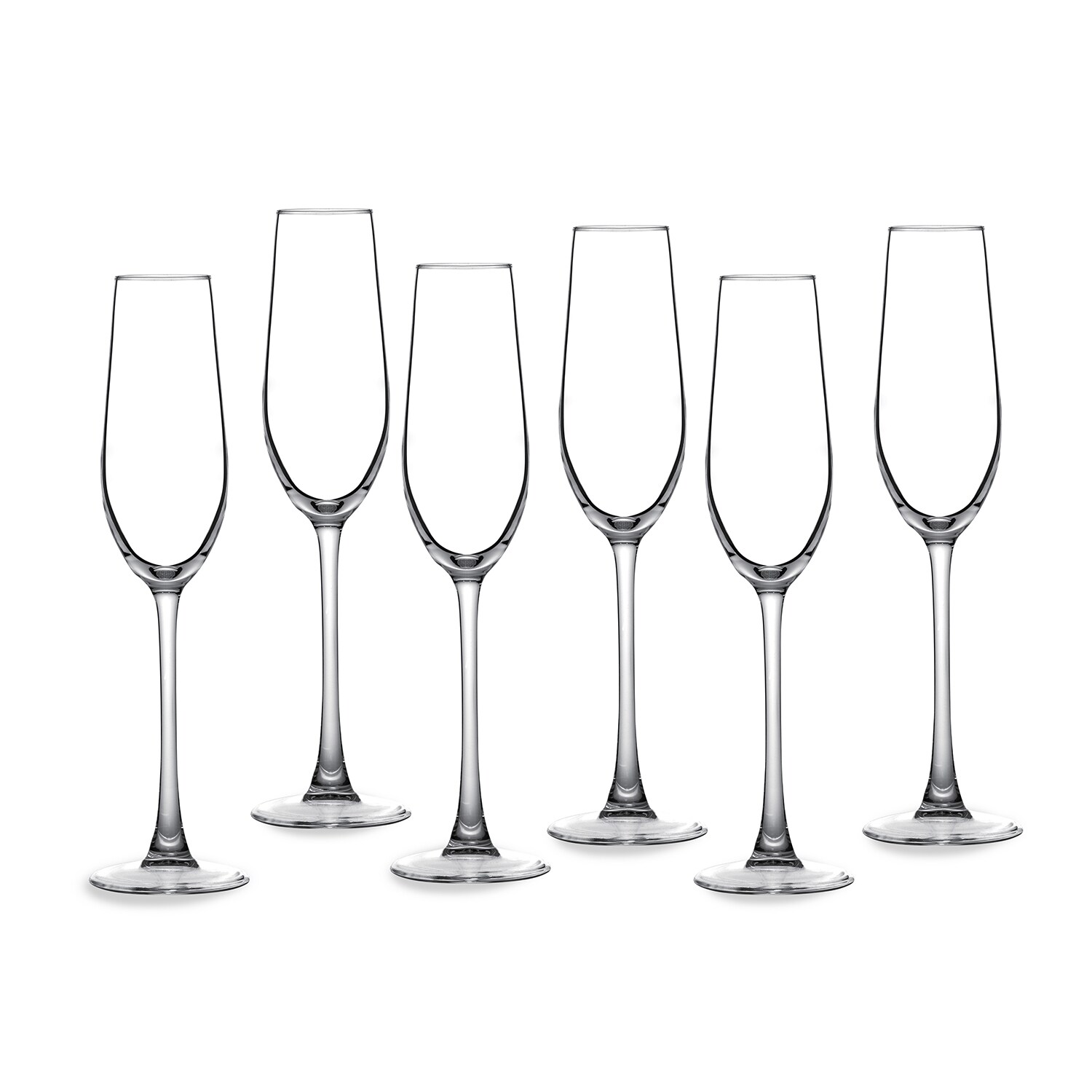 ECHTWERK Sekt-/Champagnergl&auml;ser 6er Set, 190 ml - Prosecco Gl&auml;ser, Sektfl&ouml;ten, Robuste Kelche mit langgezogenem Stiel - Bild 1