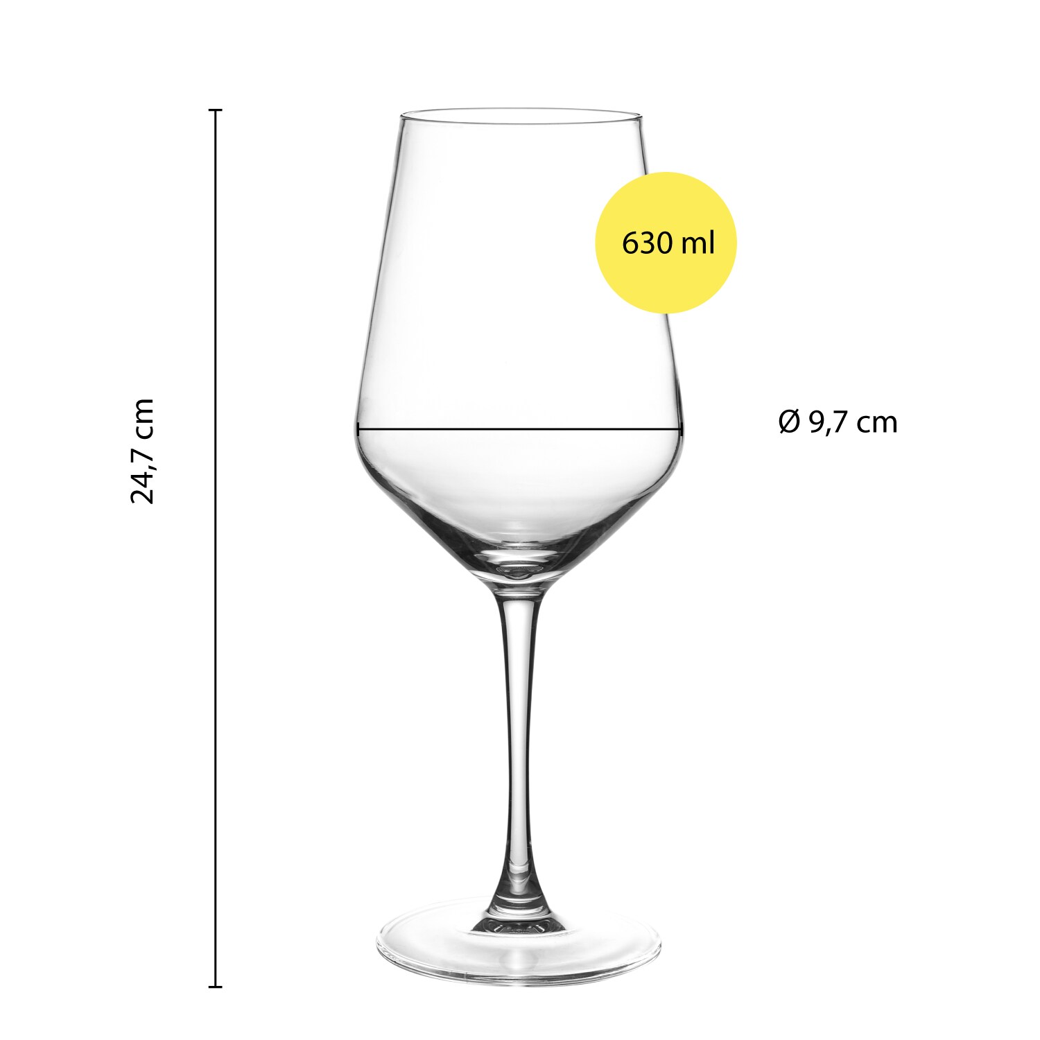 ECHTWERK Rotwein-Gläser 6er Set ca. 620 ml, Zeitlose Weingläser, Weinkelche, Robuste Gläser, spülmaschinenfest