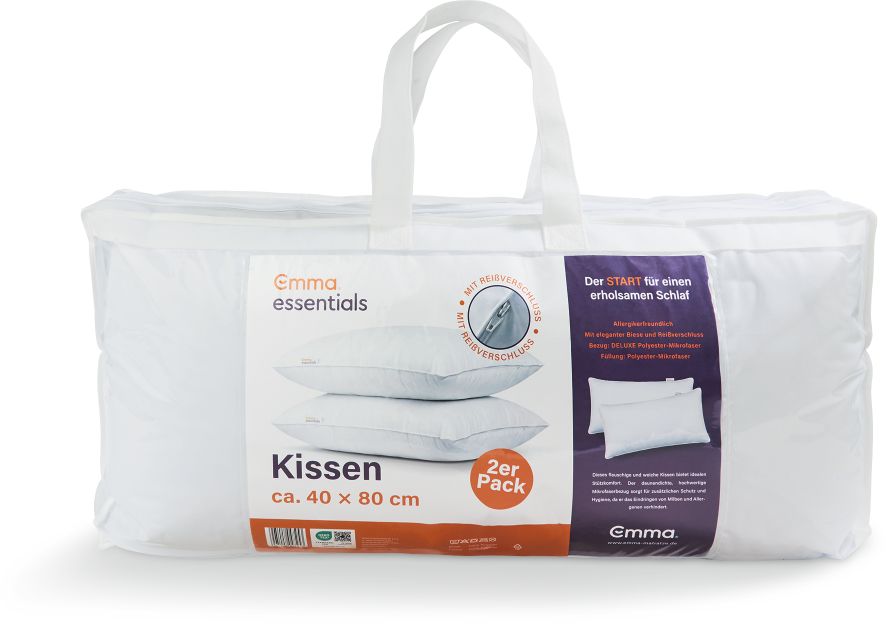Emma Kopfkissen 2er Pack 40x80cm - Bild 1
