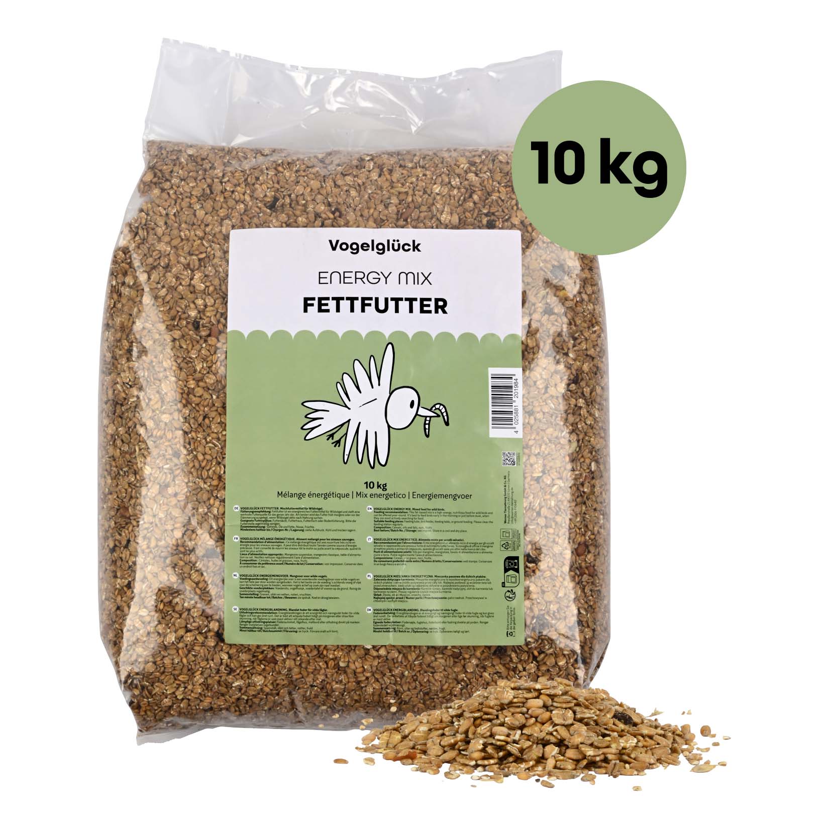 Vogelgl&uuml;ck Fettfutter f&uuml;r Wildv&ouml;gel, 10 kg - Bild 1