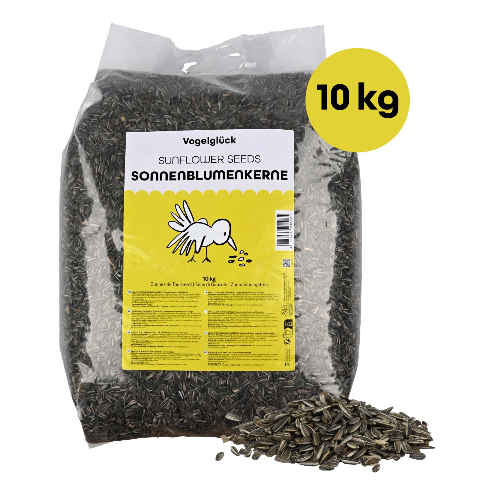 Vogelgl&uuml;ck Sonnenblumenkerne f&uuml;r Wildv&ouml;gel, 10 kg - Bild 1
