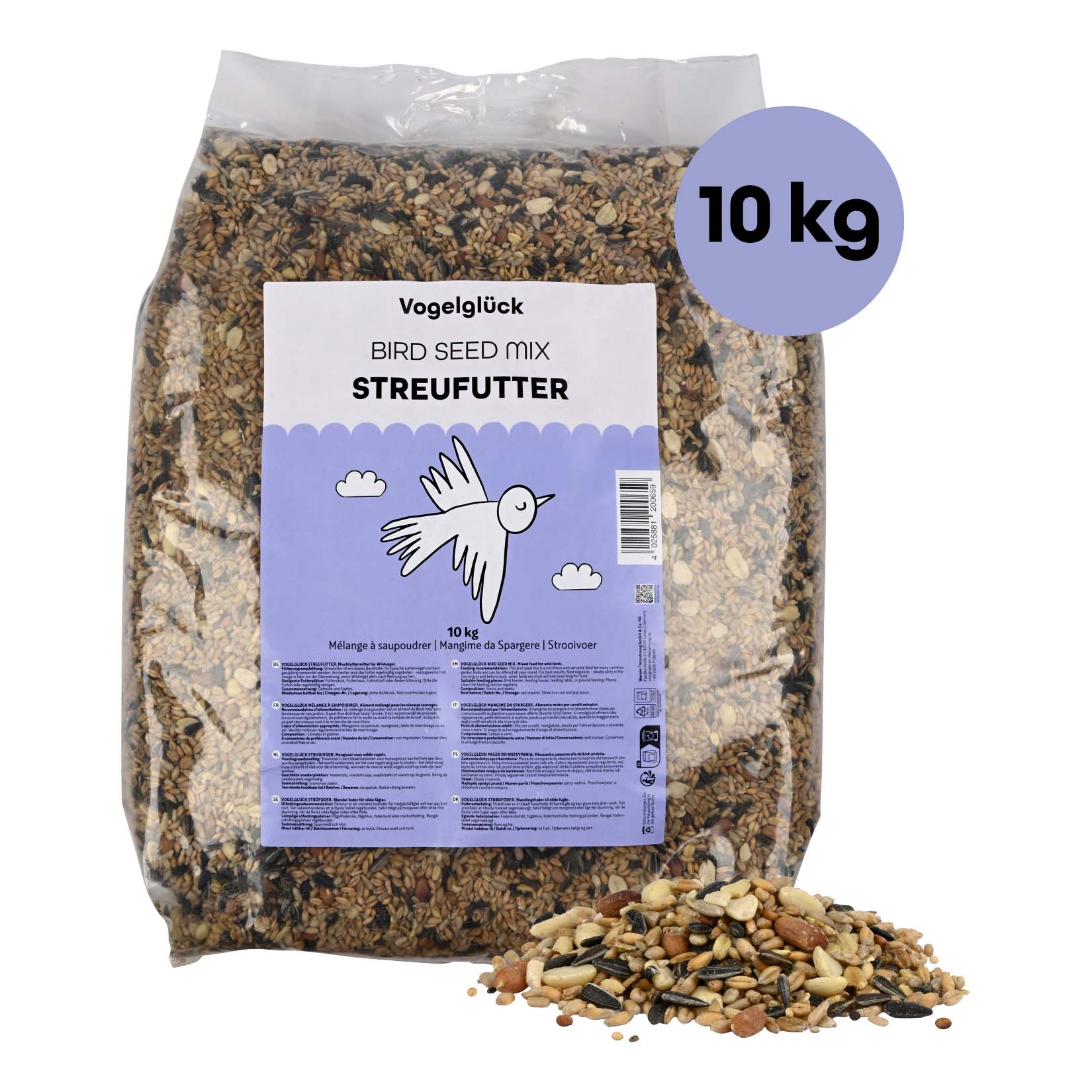 Vogelgl&uuml;ck Streufutter f&uuml;r Wildv&ouml;gel, 10 kg - Bild 1