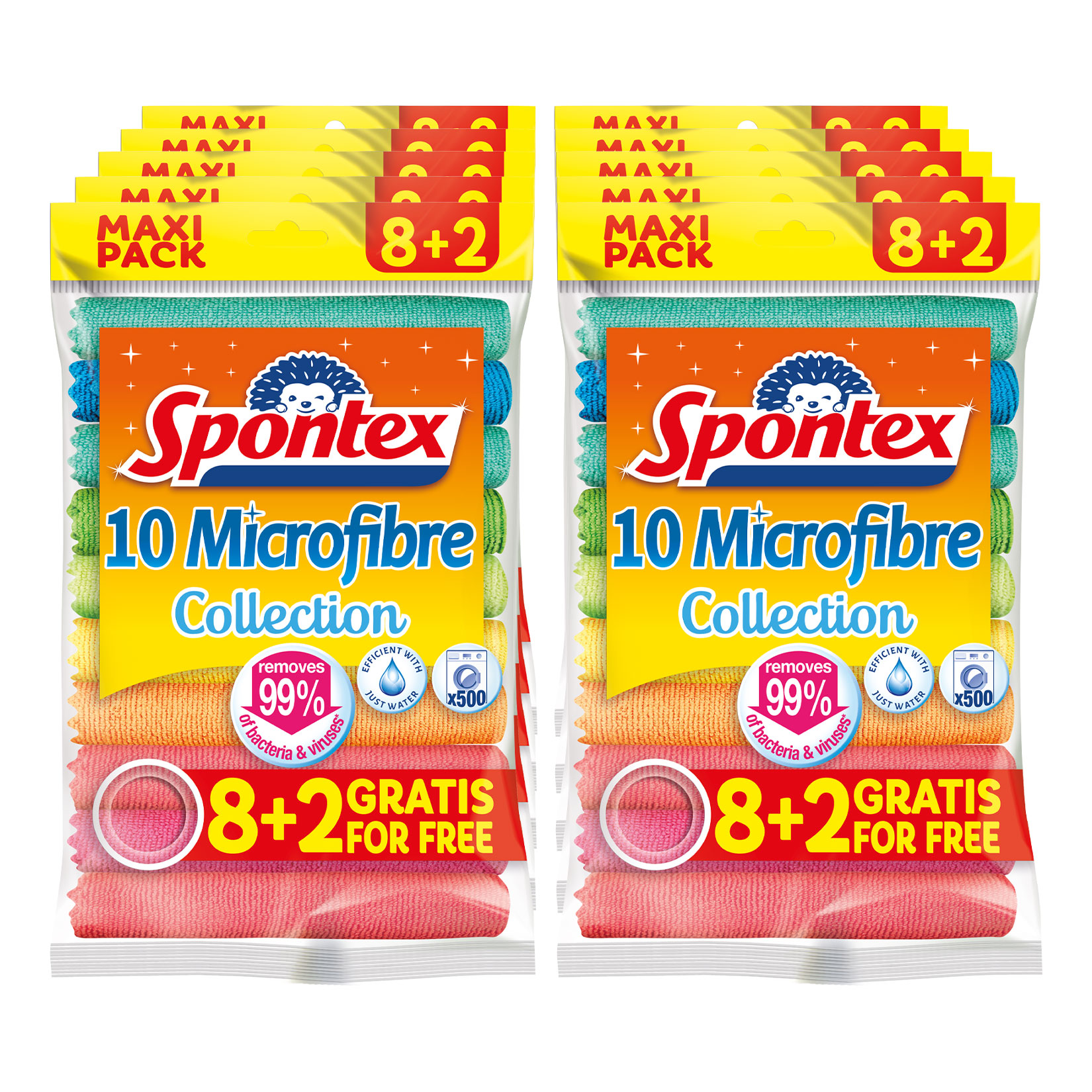 Spontex Microfibre Maxi Pack 8 + 2 gratis, 10er Pack - Bild 1