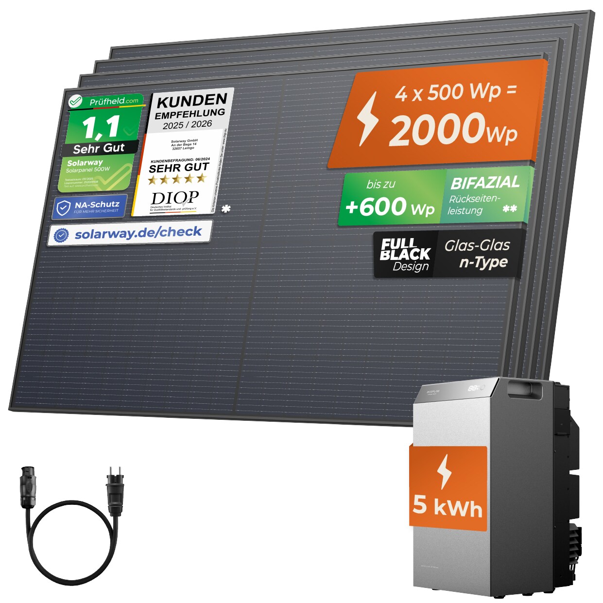 SOLARWAY Balkonkraftwerk 2000 Watt EcoFlow STREAM 5000