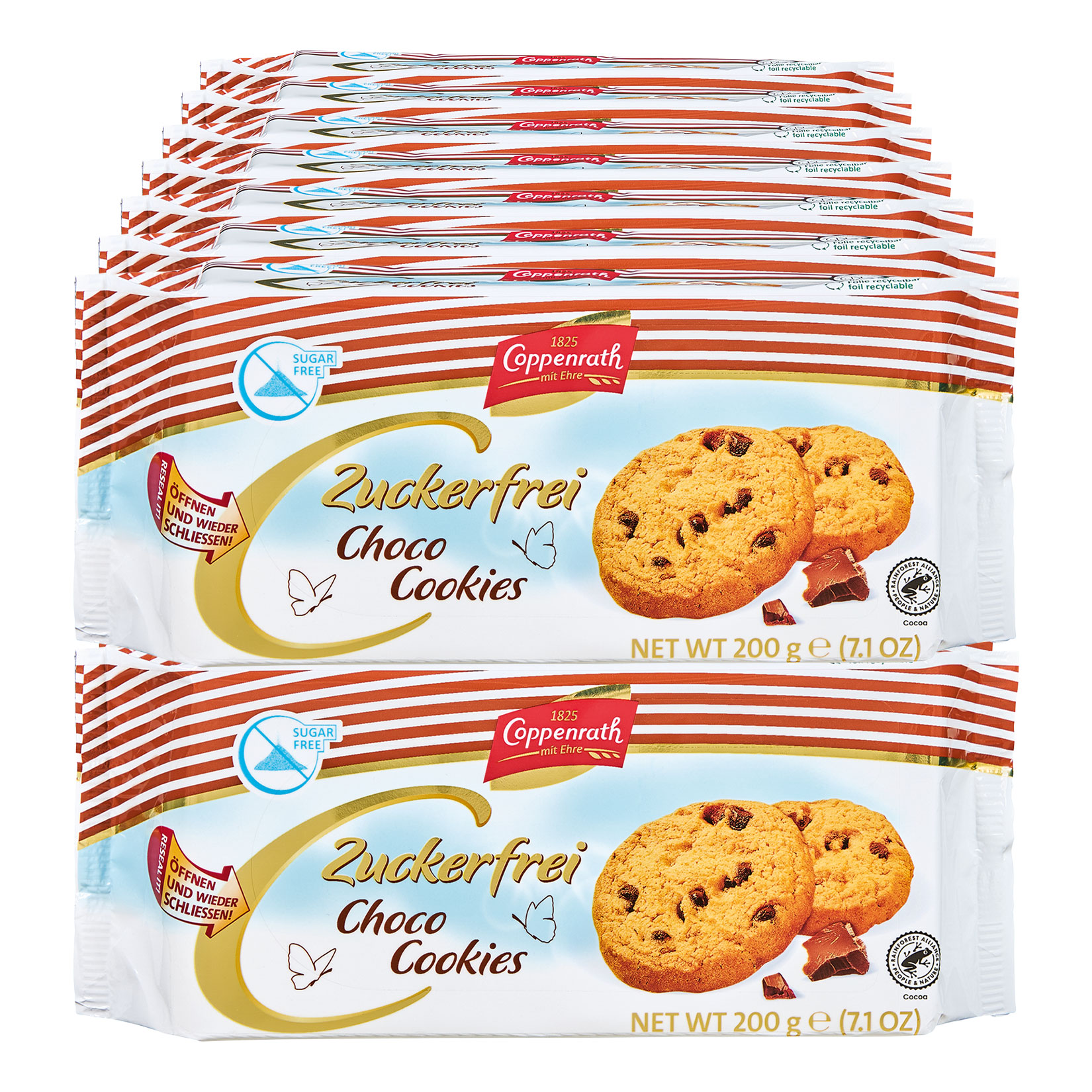 Coppenrath Choco Cookie zuckerfrei 200 g, 14er Pack - Bild 1