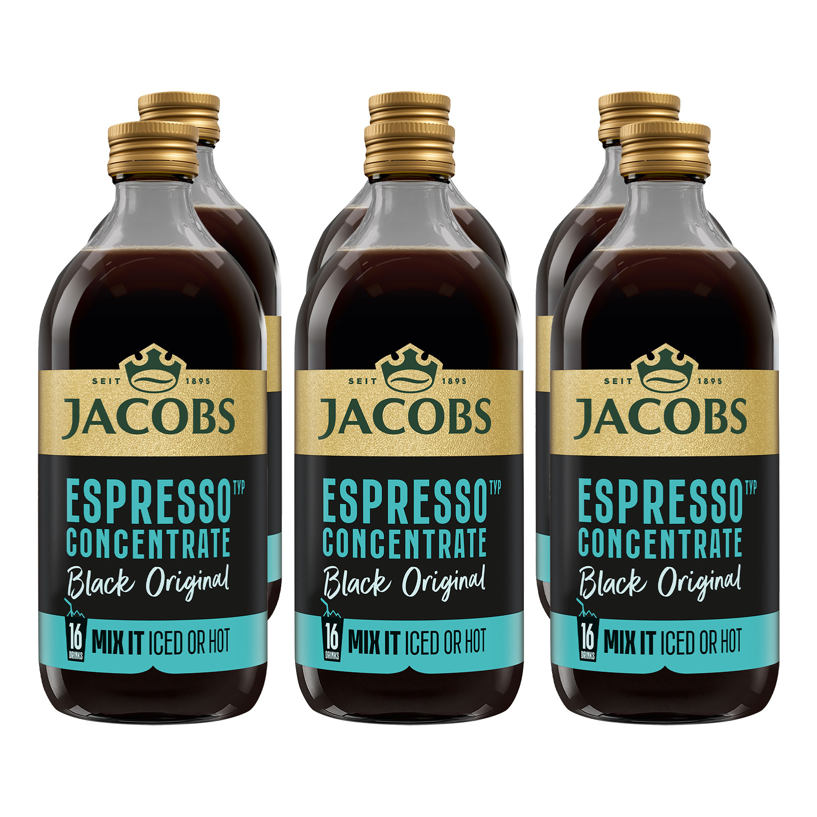 JACOBS Espresso Concentrate Black Original 485 ml, 6er Pack - Bild 1