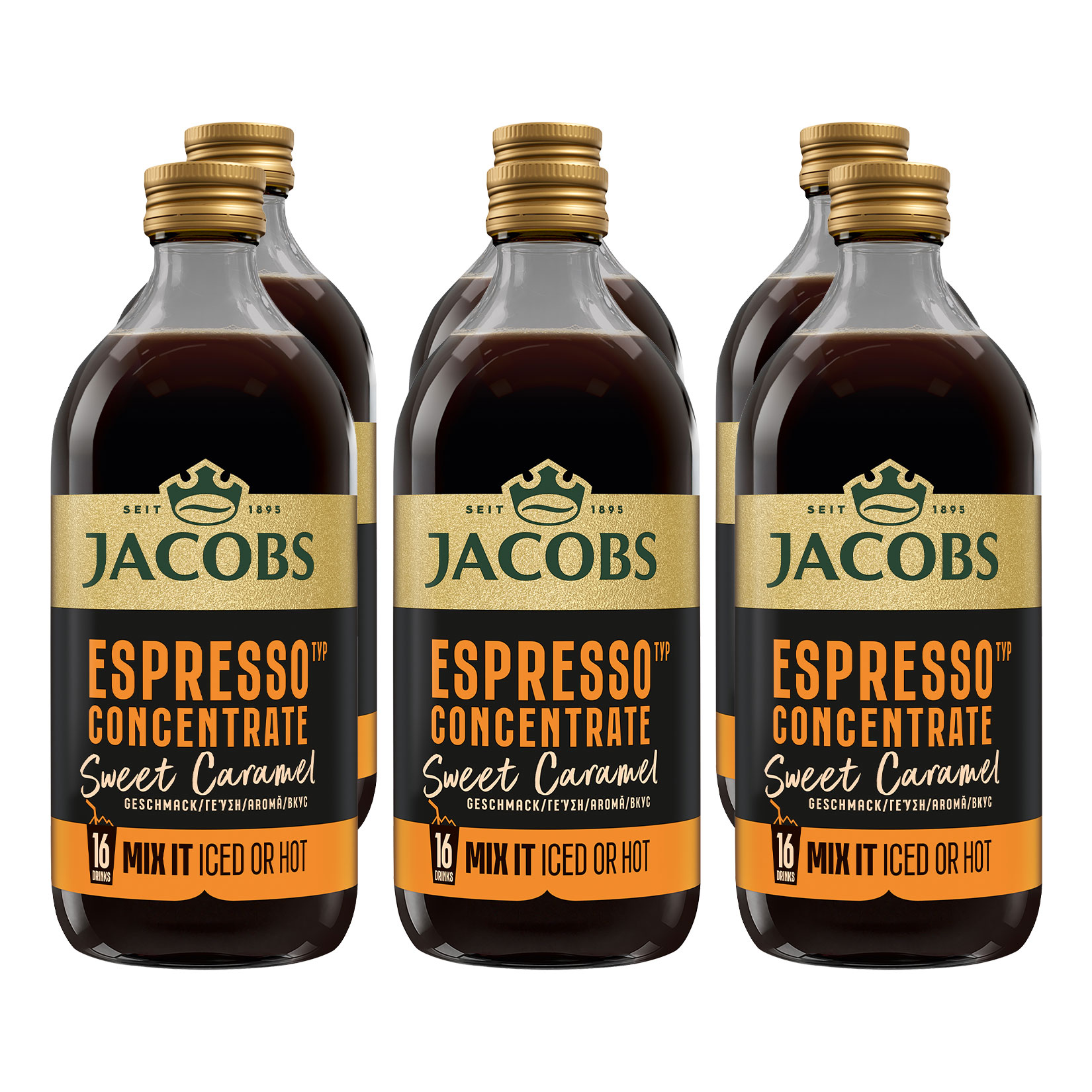 JACOBS Espresso Concentrate Sweet Caramel 485 ml, 6er Pack - Bild 1