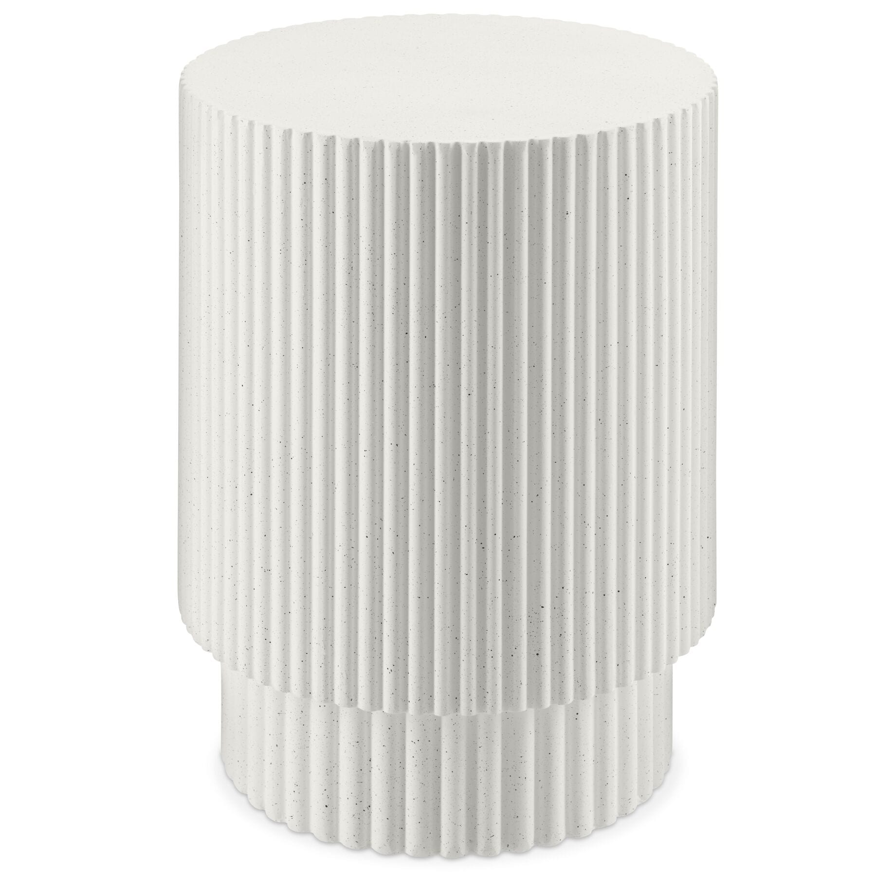 tectake&reg; Beistelltisch, Betonoptik, rund, mit vertikaler Rillenstruktur, feine Sprenkelung, &Oslash; 38 x 51 cm - Bild 1
