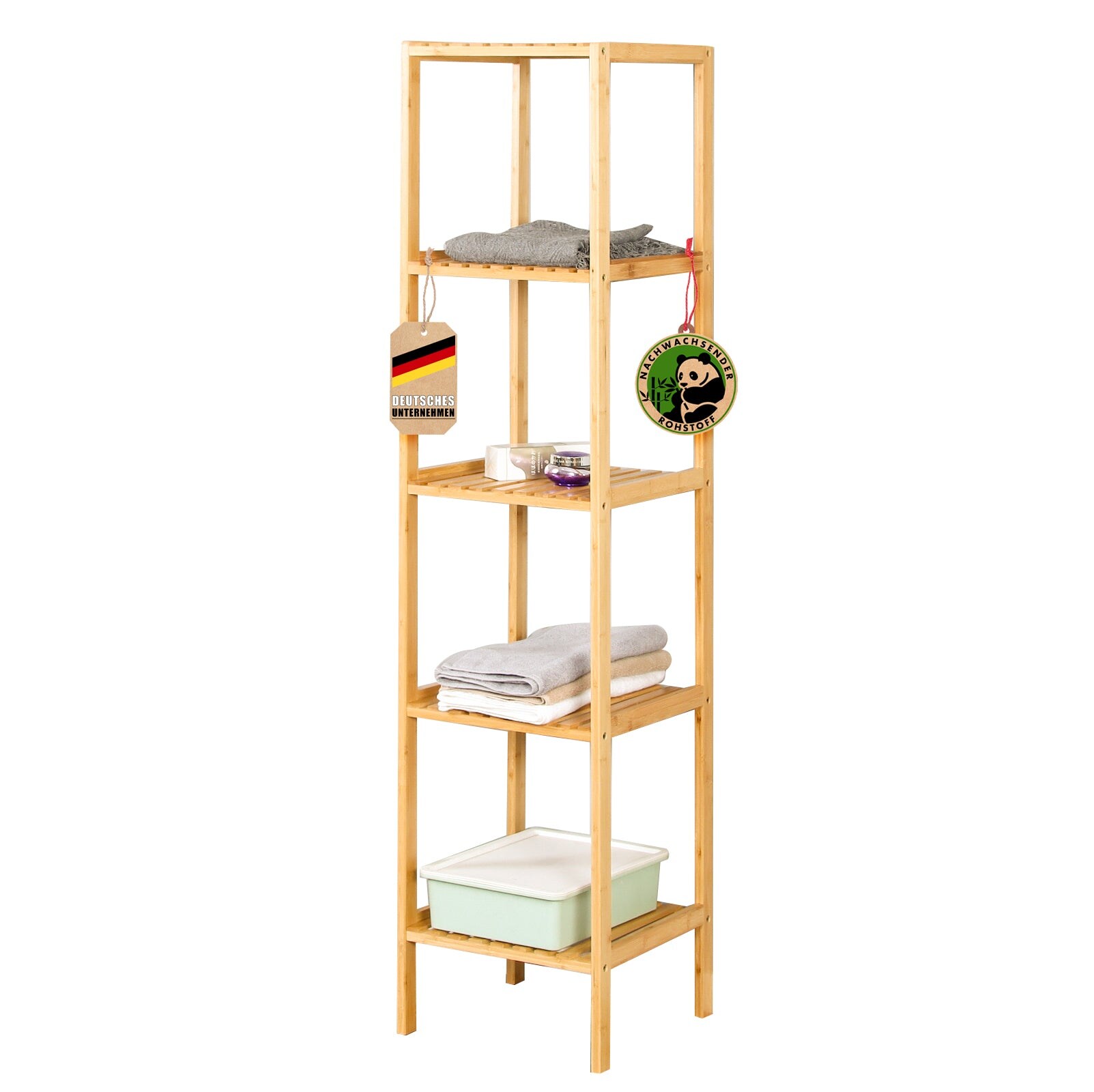 Floordirekt Bambus-Standregal Lowa Ideal zur kreativen Anordnung Ihrer Wohnaccessoires