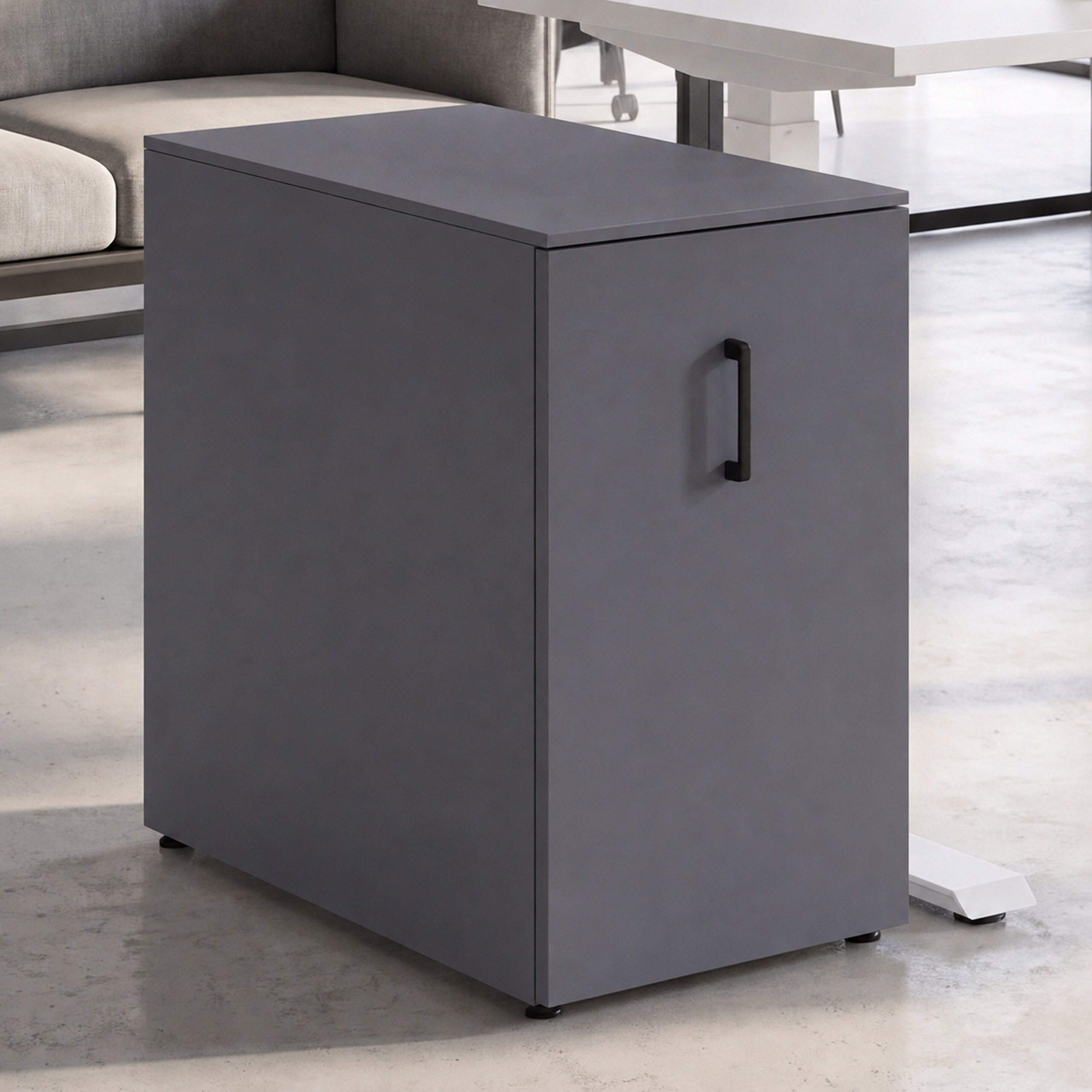 Aktenschrank MCW-Q27, B&uuml;roschrank Stahlschrank, St&uuml;tzrad Stauf&auml;cher, Metall 74x43x80cm ~ dunkelgrau - Bild 1