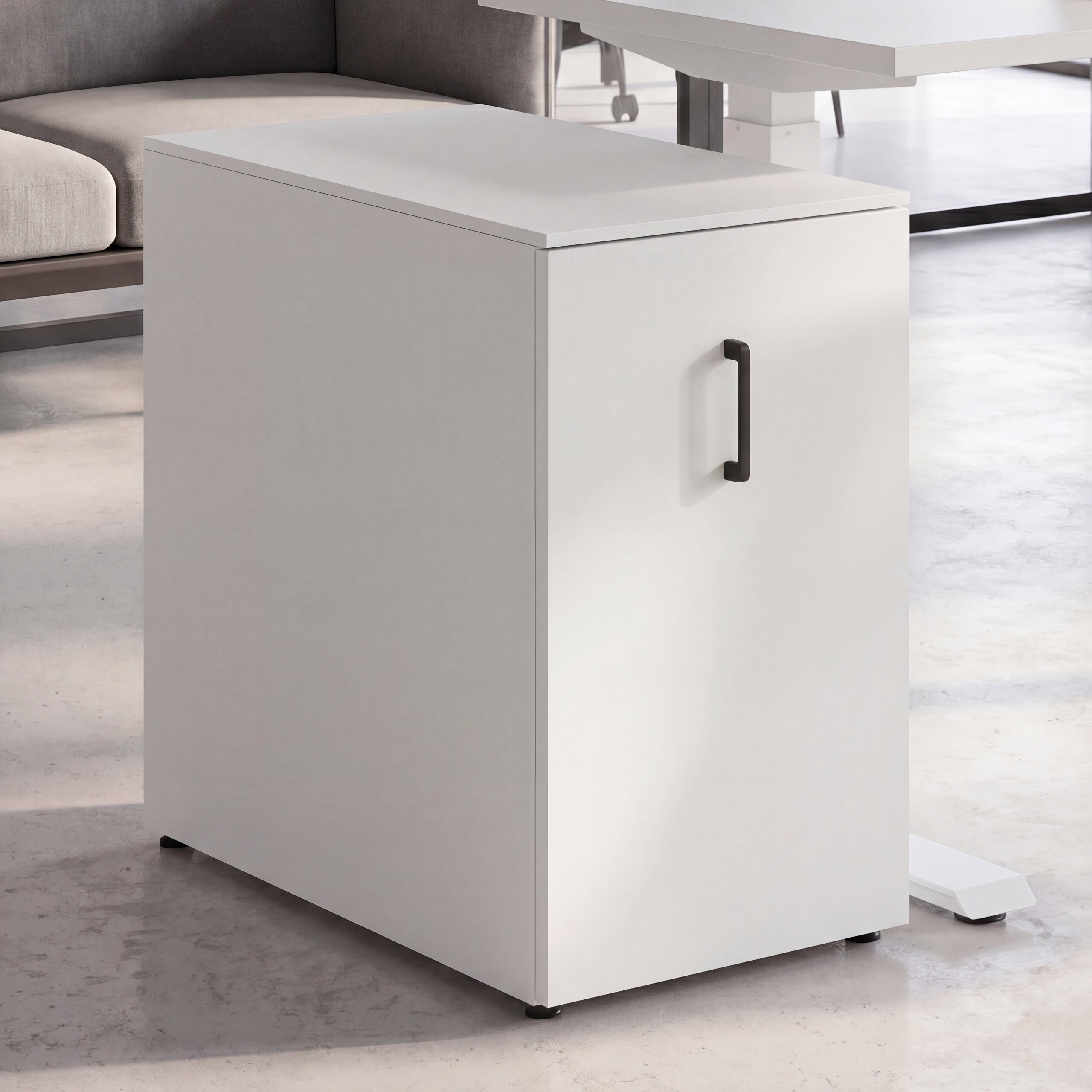 Aktenschrank MCW-Q27, B&uuml;roschrank Stahlschrank, St&uuml;tzrad Stauf&auml;cher, Metall 74x43x80cm ~ wei&szlig; - Bild 1