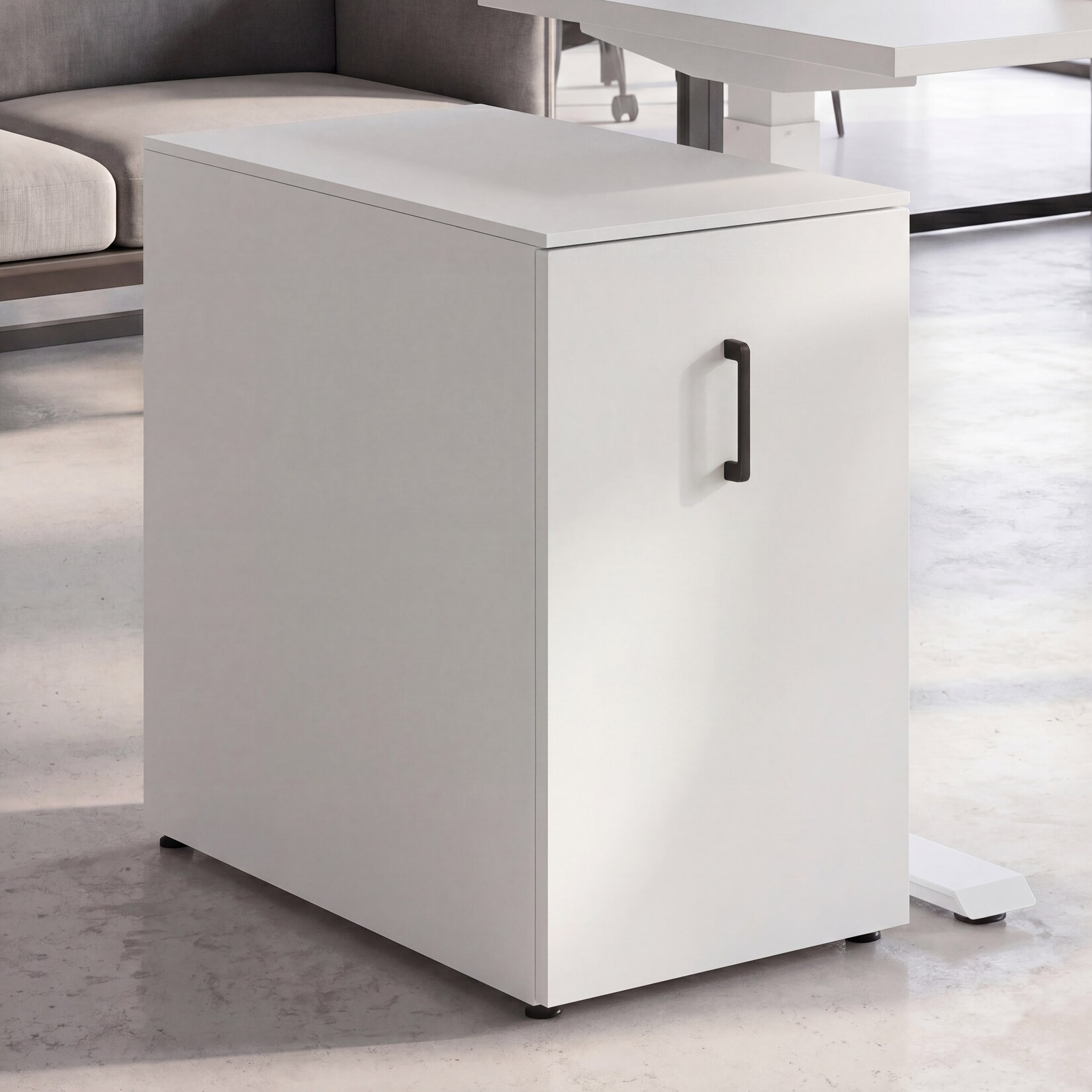 Aktenschrank MCW-Q27, Büroschrank Stahlschrank, Stützrad Staufächer, Metall 74x43x80cm ~ weiß