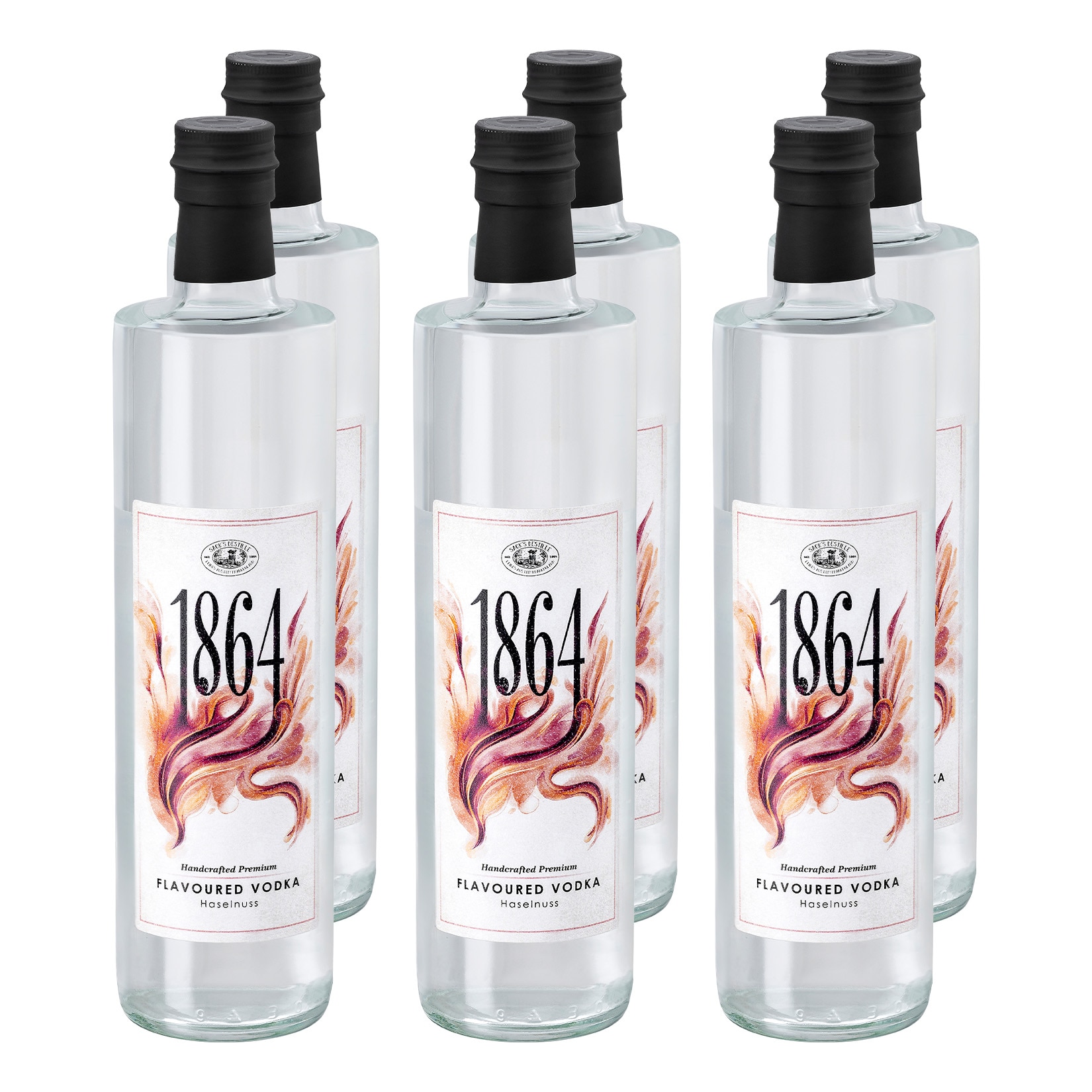 Sack&acute;s Destille 1864 Vodka Haselnuss 38 % vol 0,7 Liter, 6er Pack - Bild 1