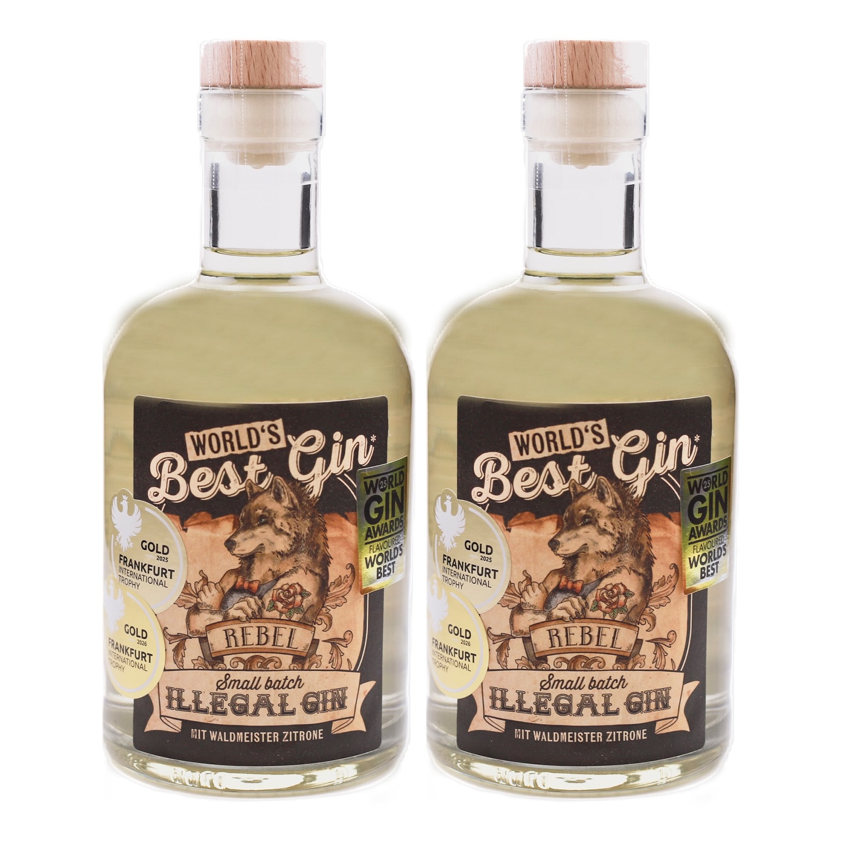 Sack&acute;s Destille Illegal Gin - Rebel 40 % vol 0,5 Liter, 2er Pack - Bild 1