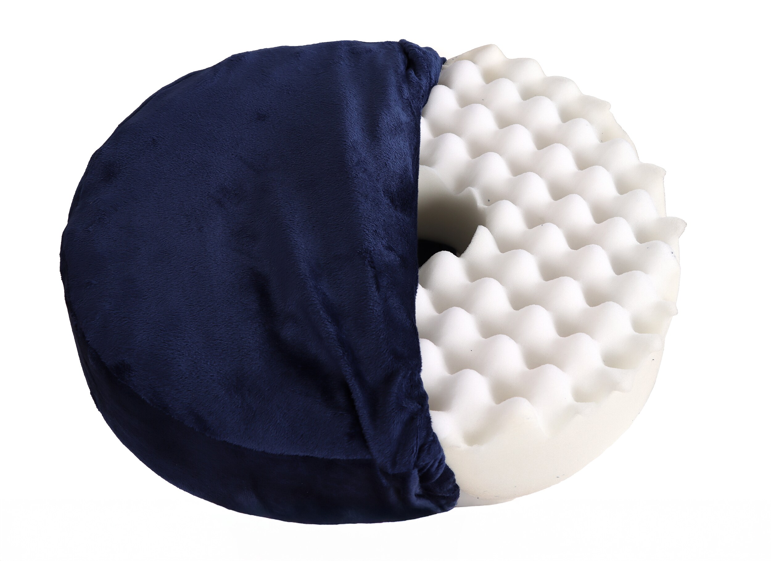 Vital Comfort orthop&auml;disches Ring-Sitzkissen mit Fleece Bezug, blau - Bild 1