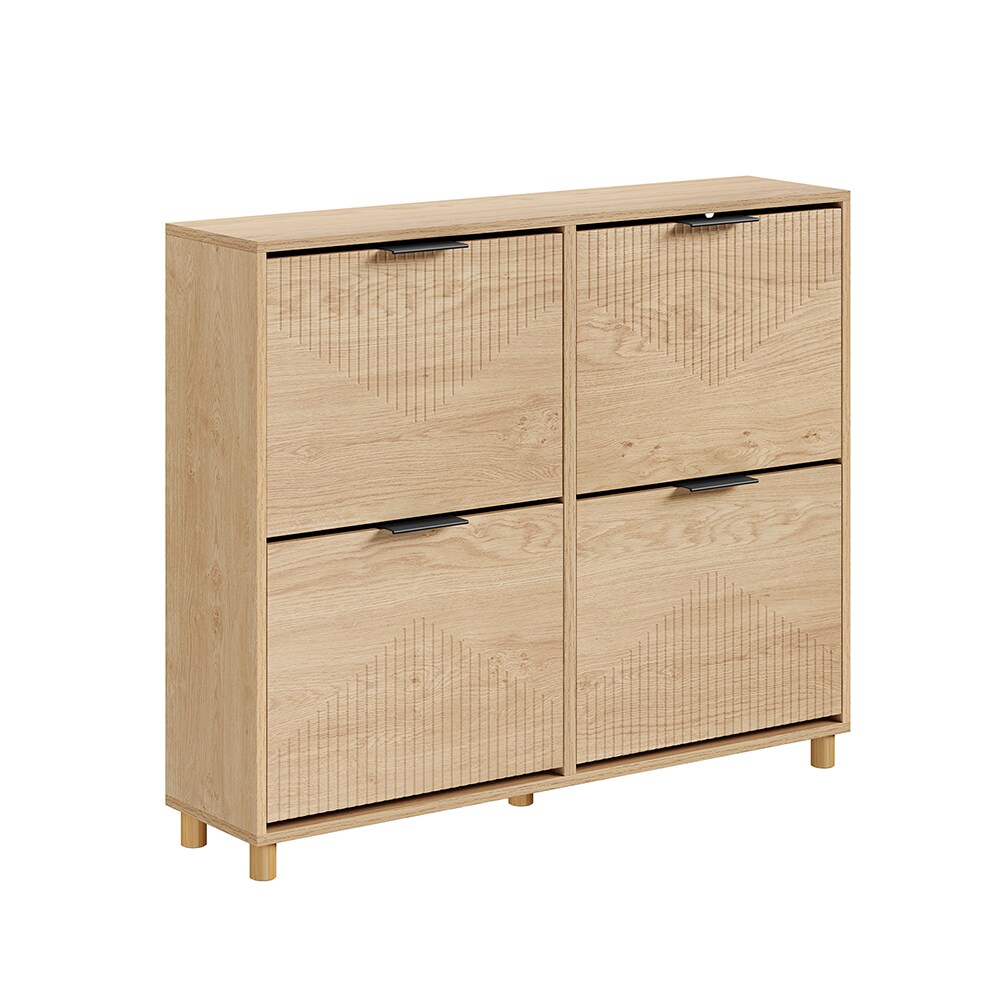 SoBuy Schuhschrank Hell Eiche 100x24x83cm Modern - Bild 1