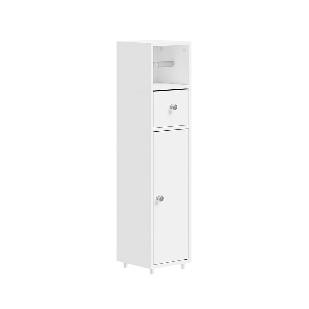 SoBuy Toilettenschrank mit Toilettenpapierhalter 1 drawer Wei&szlig; 20x20x85cm Modern - Bild 1