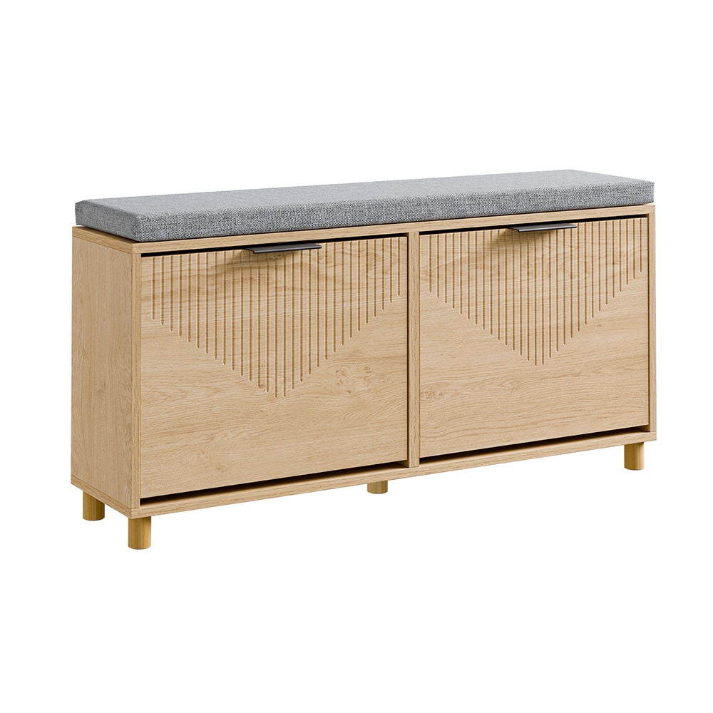 SoBuy Schuhbank 2 doors Hell Eiche 100x24x50cm Modern - Bild 1