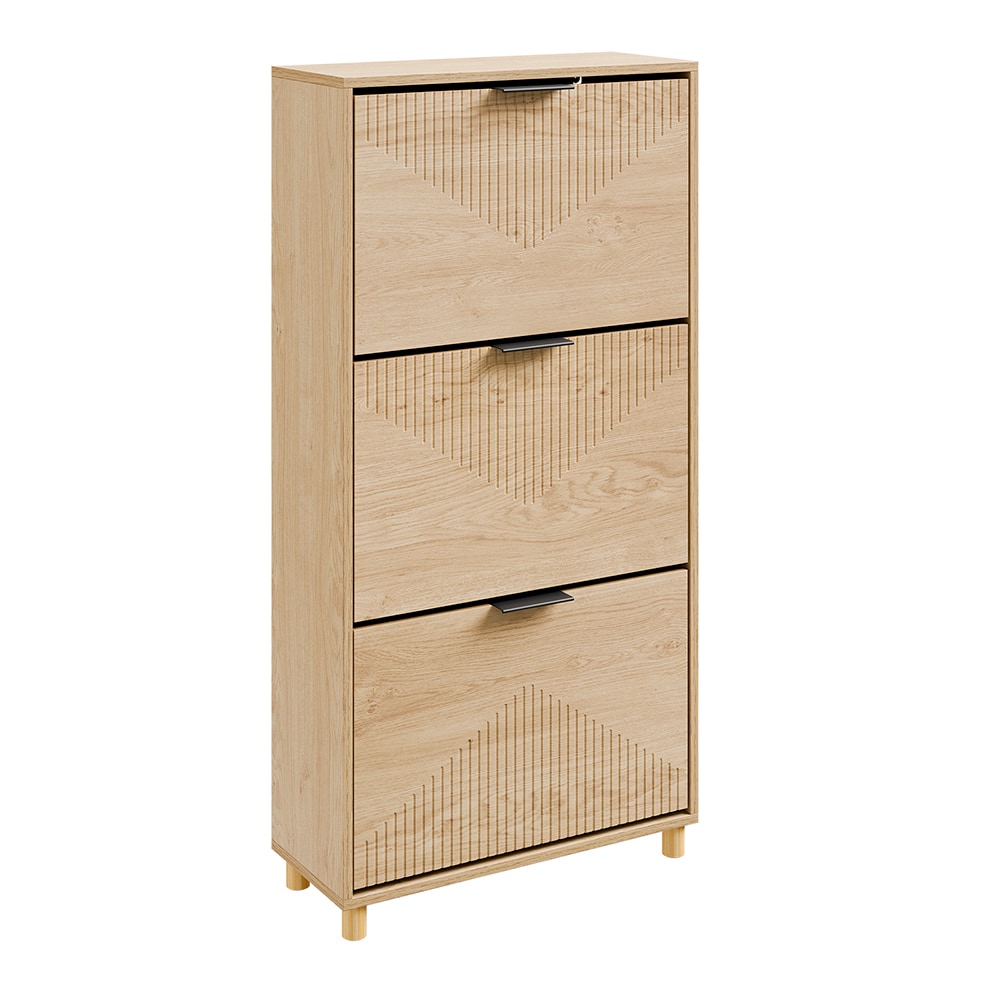 SoBuy Schuhschrank 3 drawers Hell Eiche 60x24x120cm Modern - Bild 1
