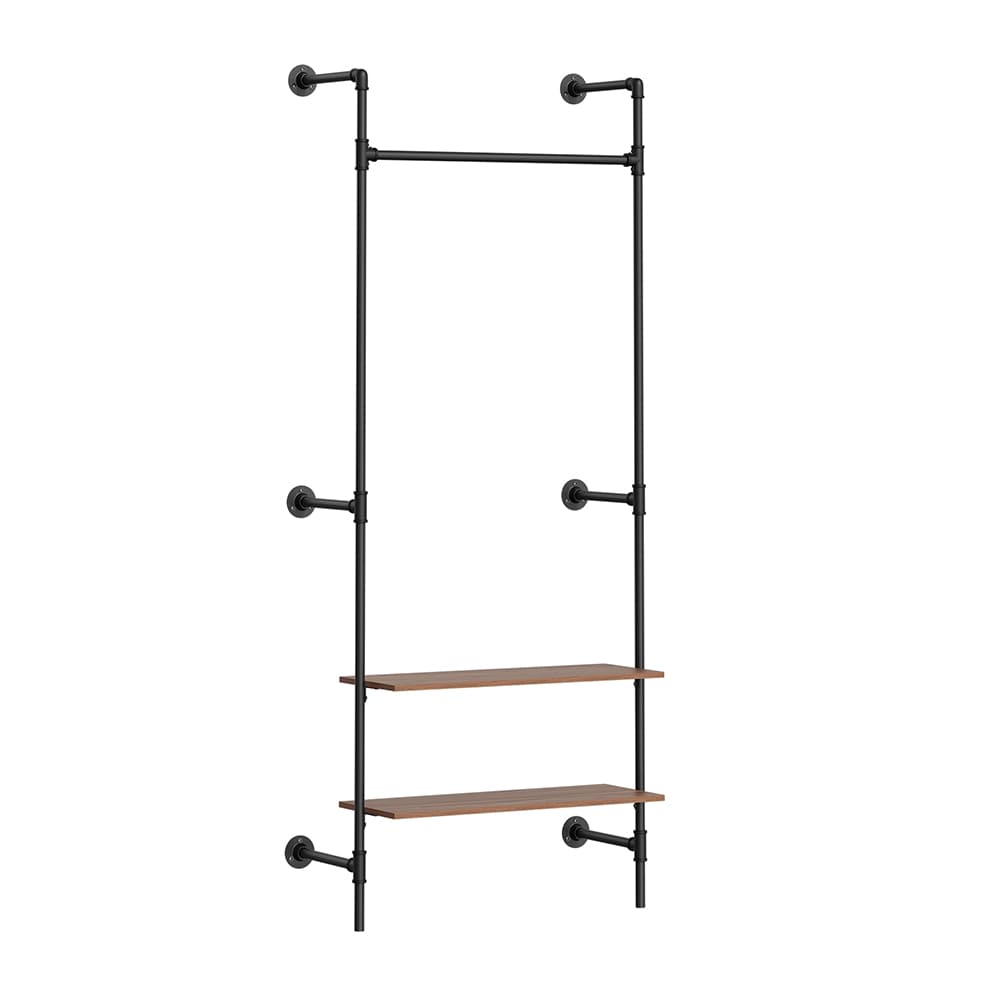 SoBuy Wandgarderobe mit 2 Ablagen Schwarz 91x48x220cm Modern - Bild 1