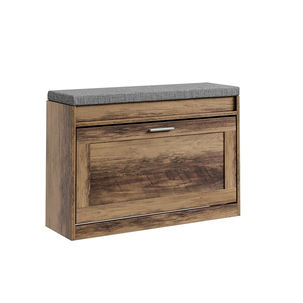 SoBuy Schuhbank mit 1 T&uuml;r Braun 75x24x53cm Modern - Bild 1
