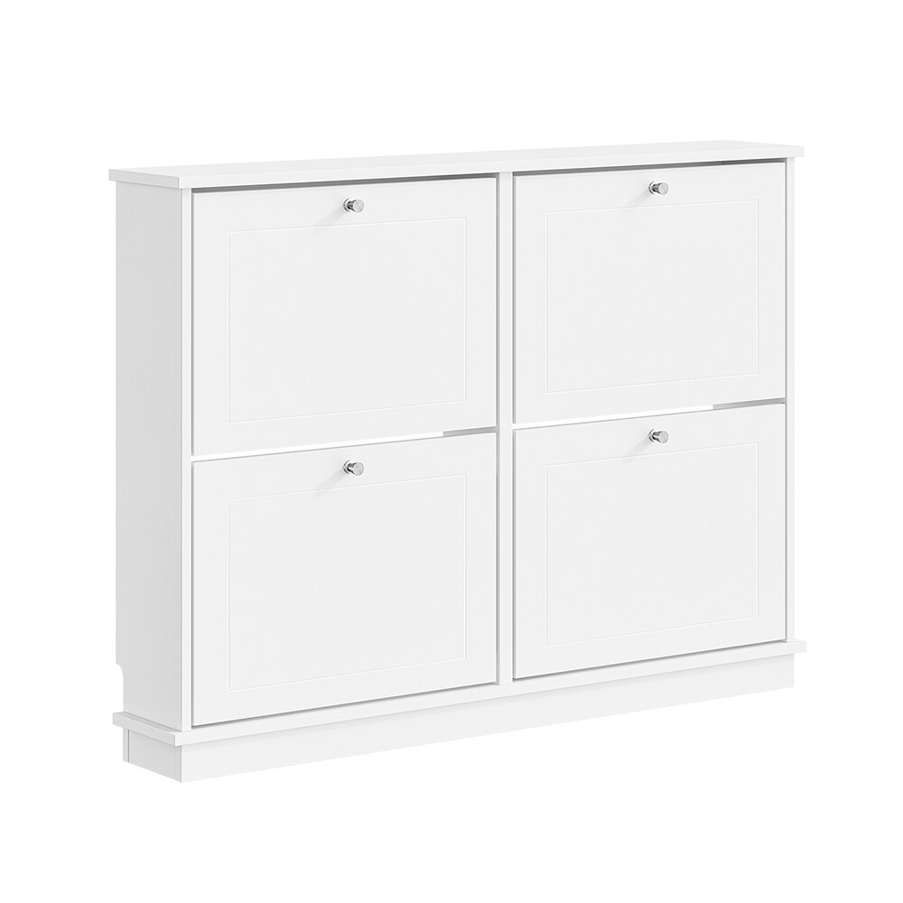 SoBuy Schuhschrank 4 T&uuml;ren Wei&szlig; 105x48x78cm Modern - Bild 1