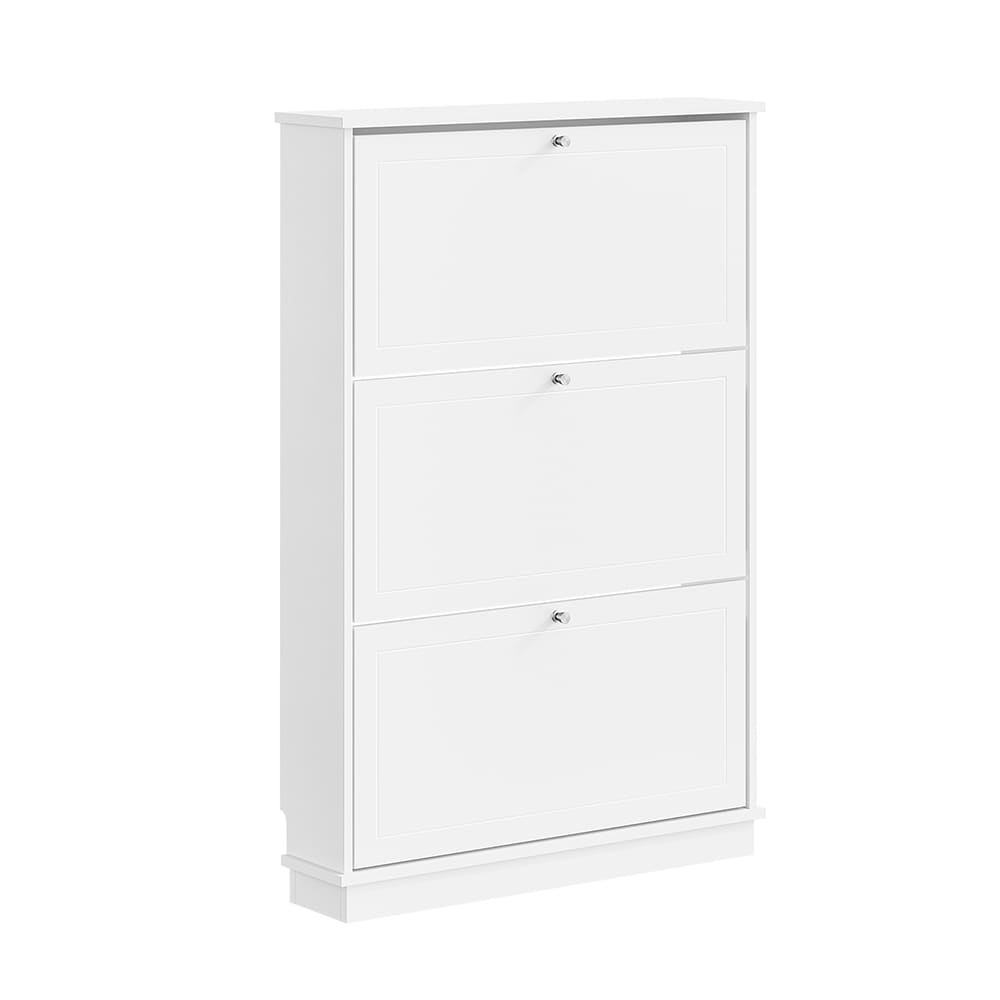 SoBuy Schuhschrank 3 T&uuml;ren Wei&szlig; 76x18x113cm Modern - Bild 1