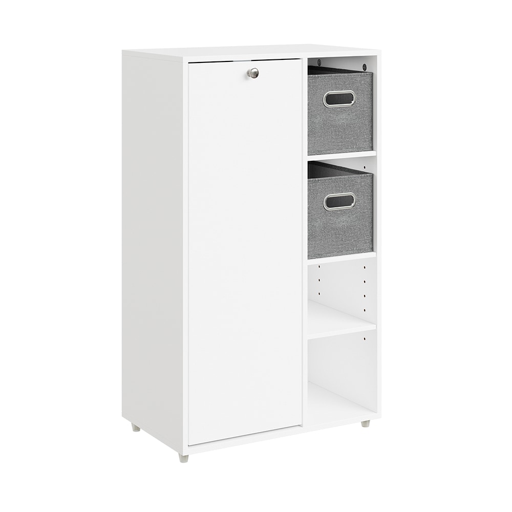 SoBuy W&auml;scheschrank mit 1 T&uuml;r Wei&szlig; 50x30x85cm Modern - Bild 1