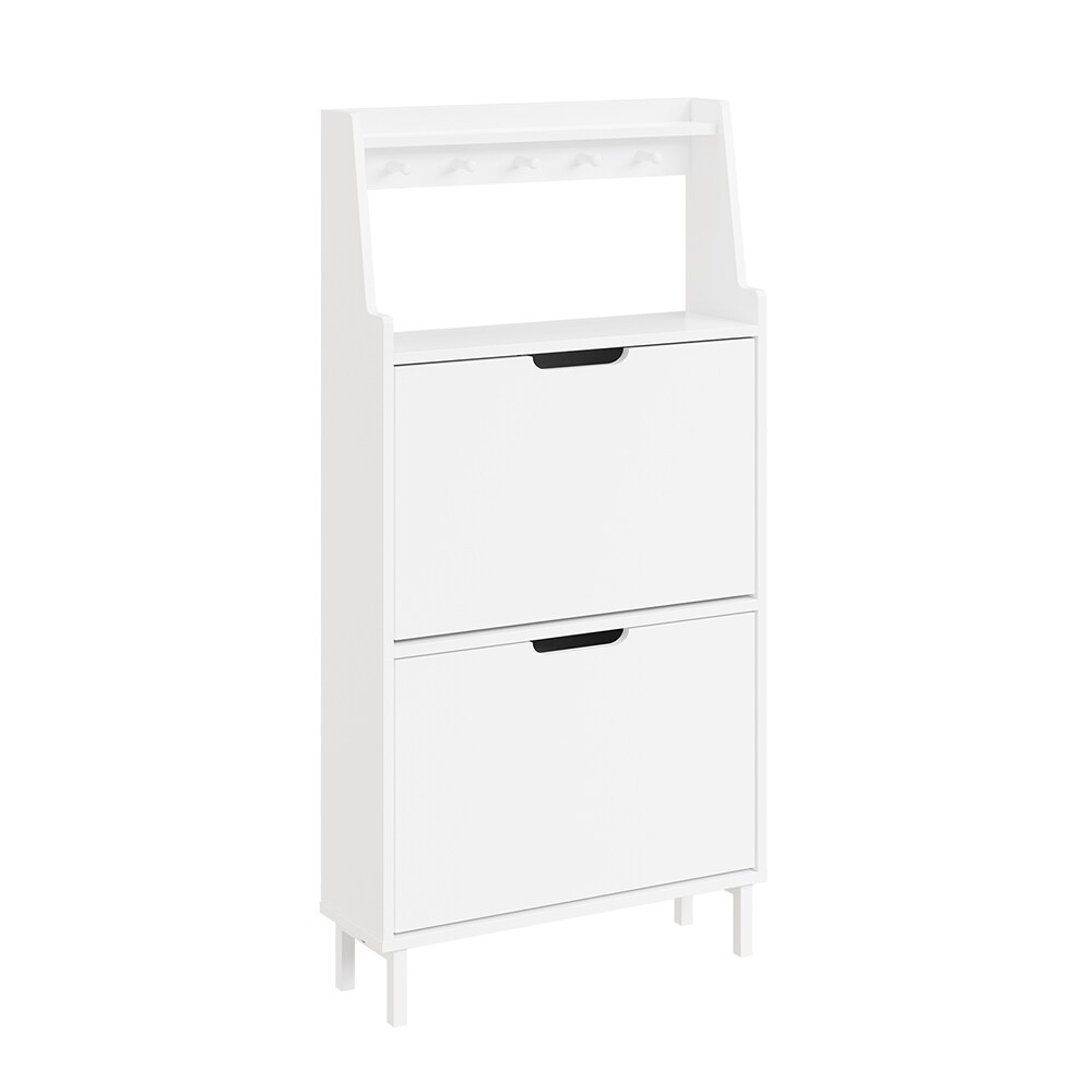SoBuy Schuhschrank 2 T&uuml;ren Wei&szlig; 60x19x119cm Modern - Bild 1