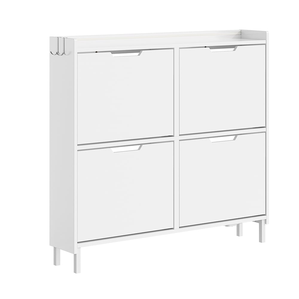 SoBuy Schuhschrank 4 T&uuml;ren Wei&szlig; 80x30x100cm Modern - Bild 1