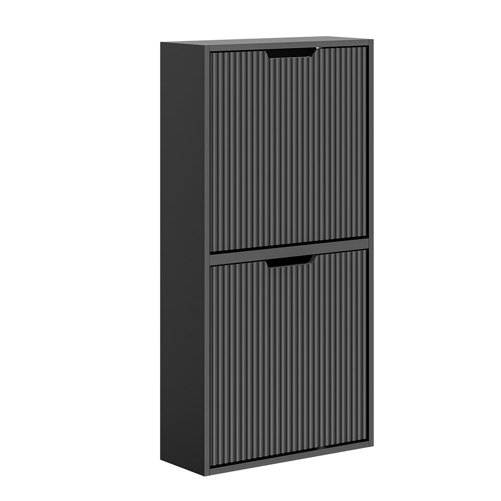 SoBuy Schuhschrank 2 T&uuml;ren Schwarz 50x19x99cm Modern - Bild 1