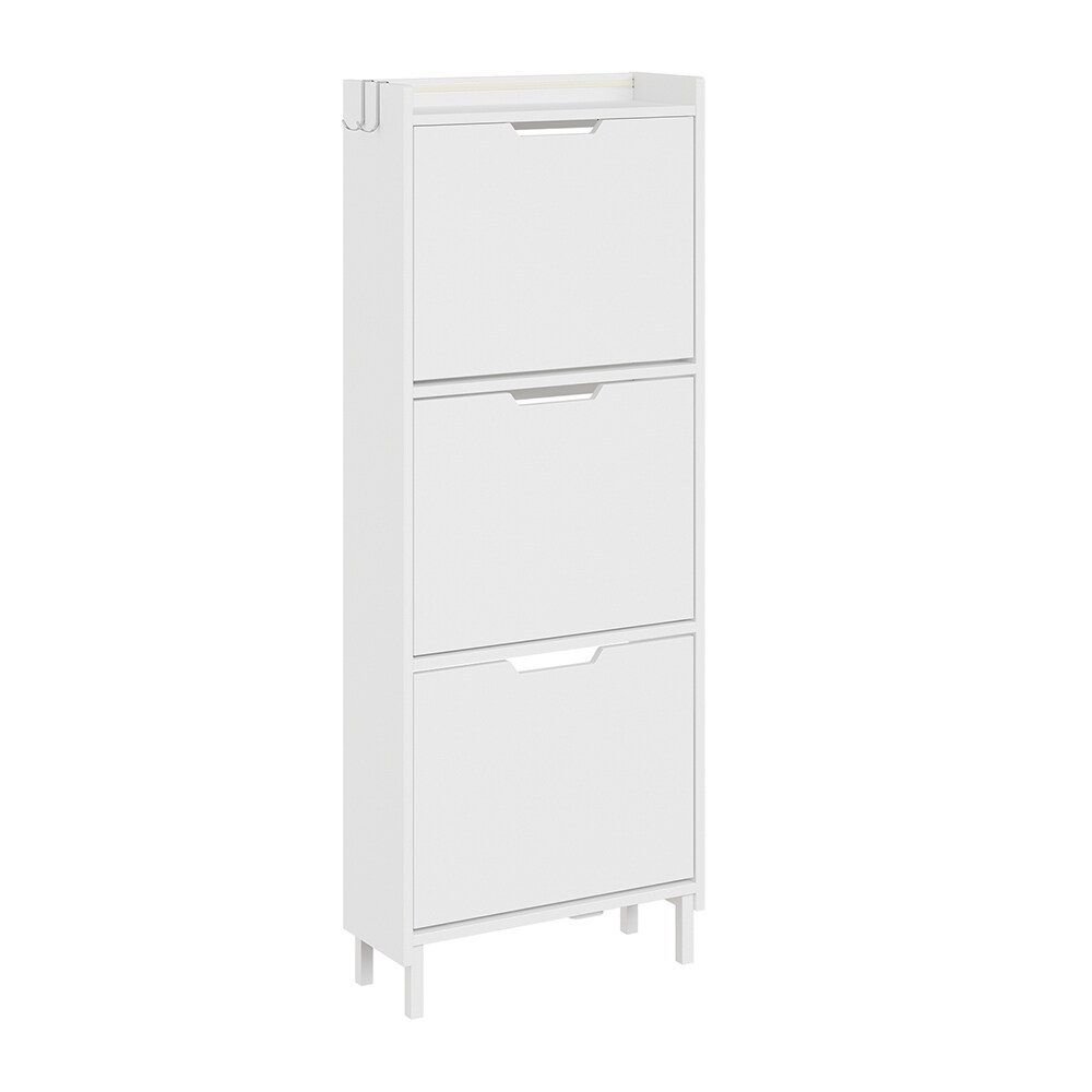 SoBuy Schuhschrank 3 T&uuml;ren Wei&szlig; 50x19x131cm Modern - Bild 1