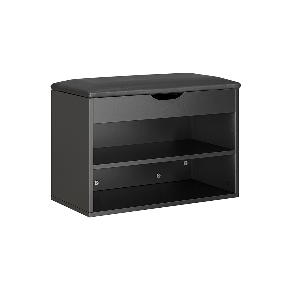 SoBuy Schuhbank 2 shelfs Schwarz 60x30x43cm Modern