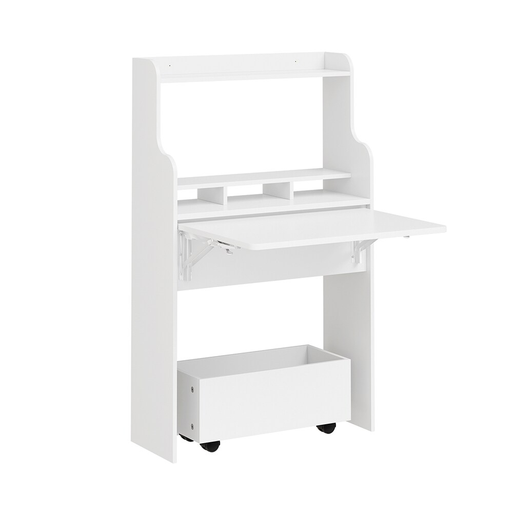 SoBuy Wandklapptisch mit 1 Schublade Weiß 61x25x100cm Modern