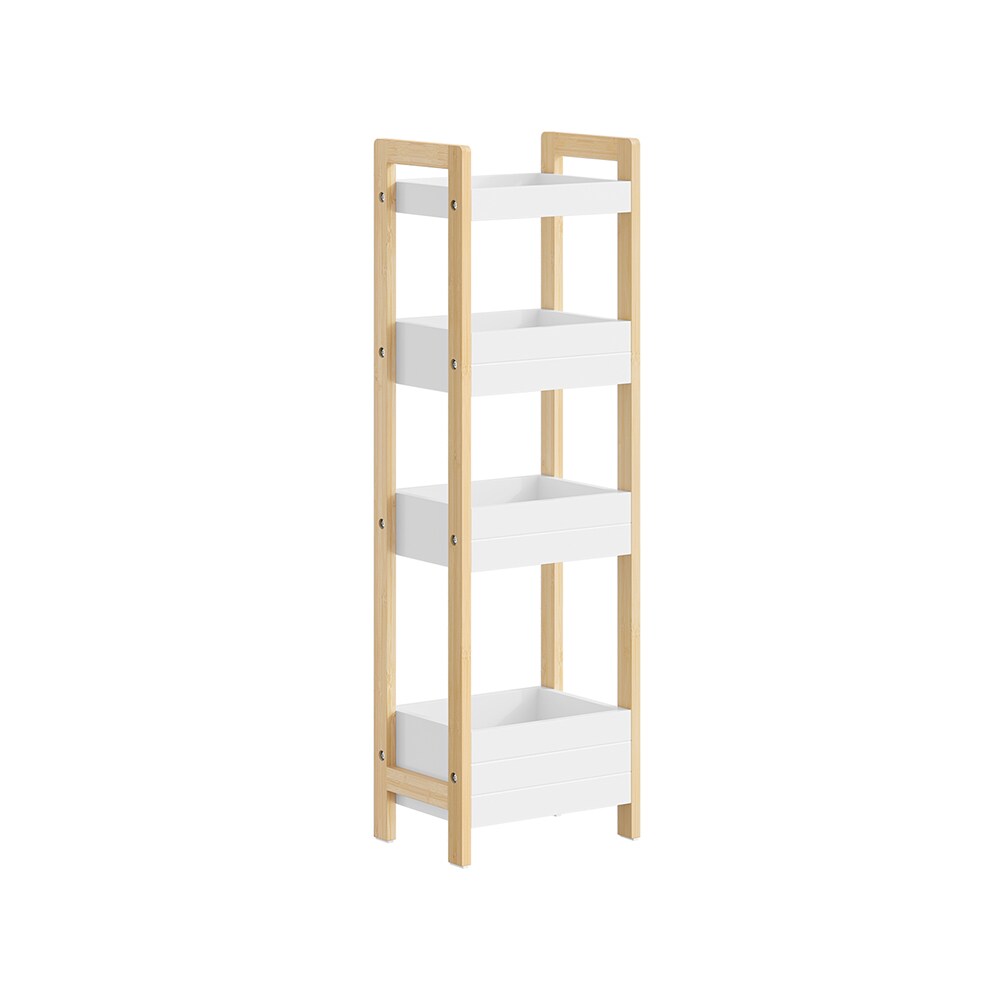 SoBuy Badezimmerregal mit 4 Ablagen Wei&szlig; 28x20x90cm Modern - Bild 1