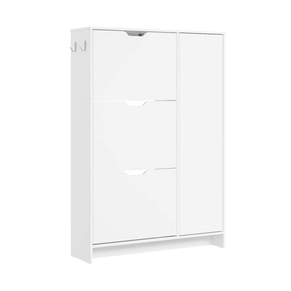 SoBuy Schuhschrank mit 3 Schubladen Wei&szlig; 84x24x121cm Modern - Bild 1