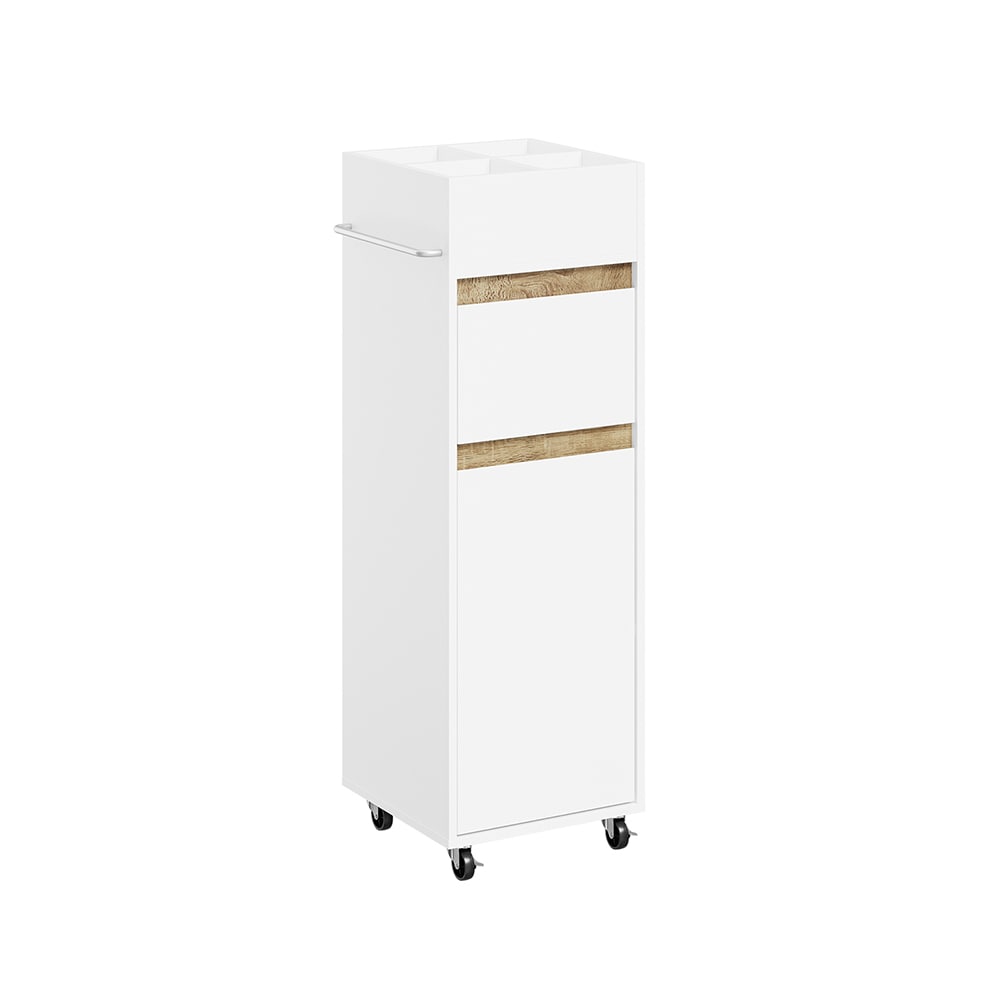 SoBuy Badezimmerschrank, Waschtischunterschrank, Rollschrank mit 1 Schublade Wei&szlig; 33x30x91cm - Bild 1