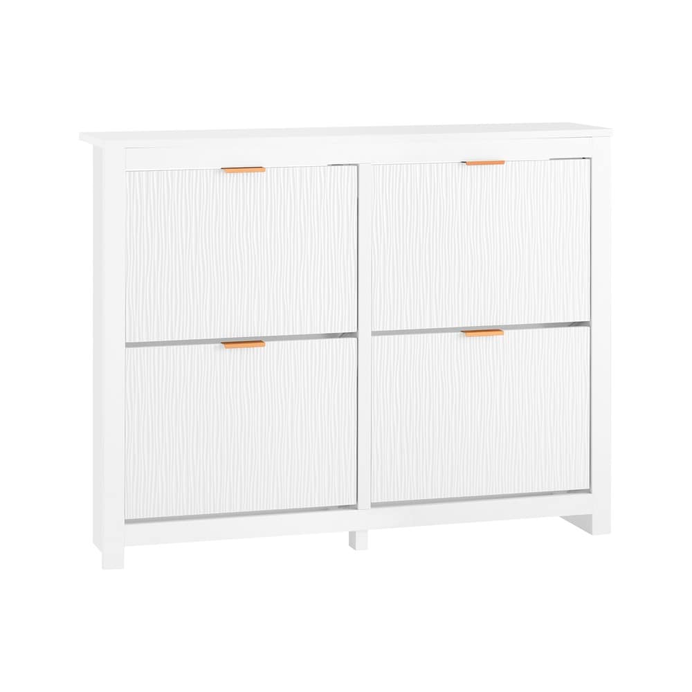 SoBuy Schuhschrank mit 4 T&uuml;ren Wei&szlig; 104x23x82cm Modern - Bild 1