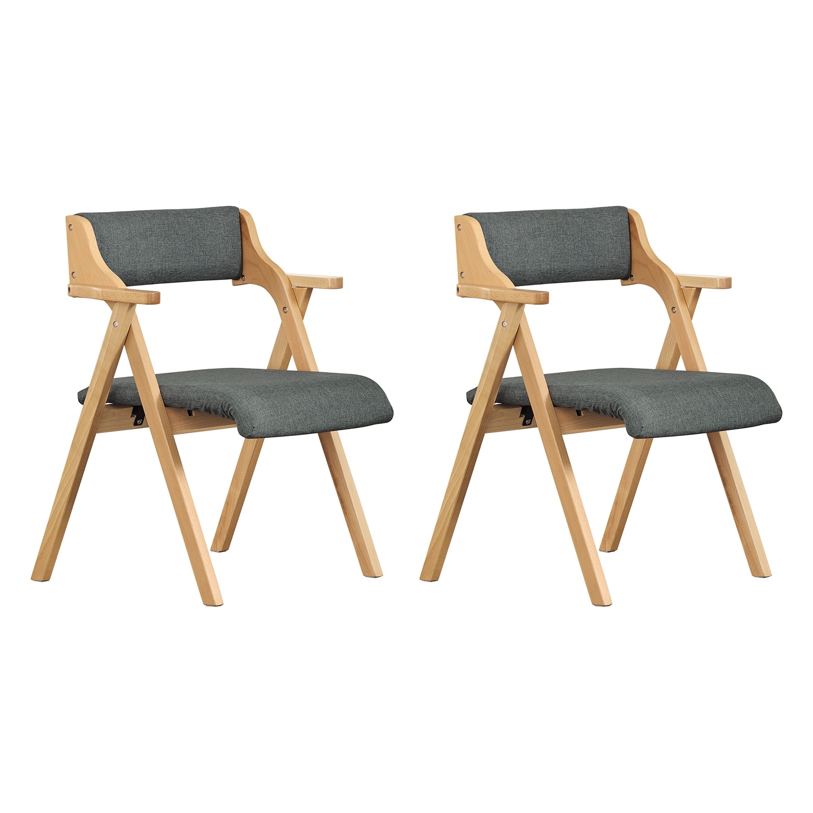 SoBuy 2 Klappst&uuml;hle Dunkelgrau 62x56x78cm Modern - Bild 1