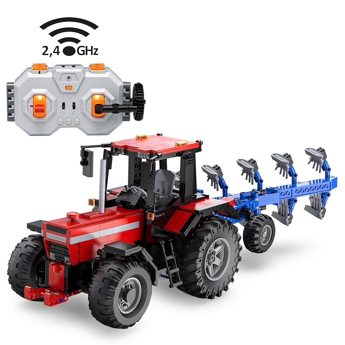 JAMARA-402908 CaDA Traktor mit Pflug 1:17 2,4GHz Bricks - Bild 1