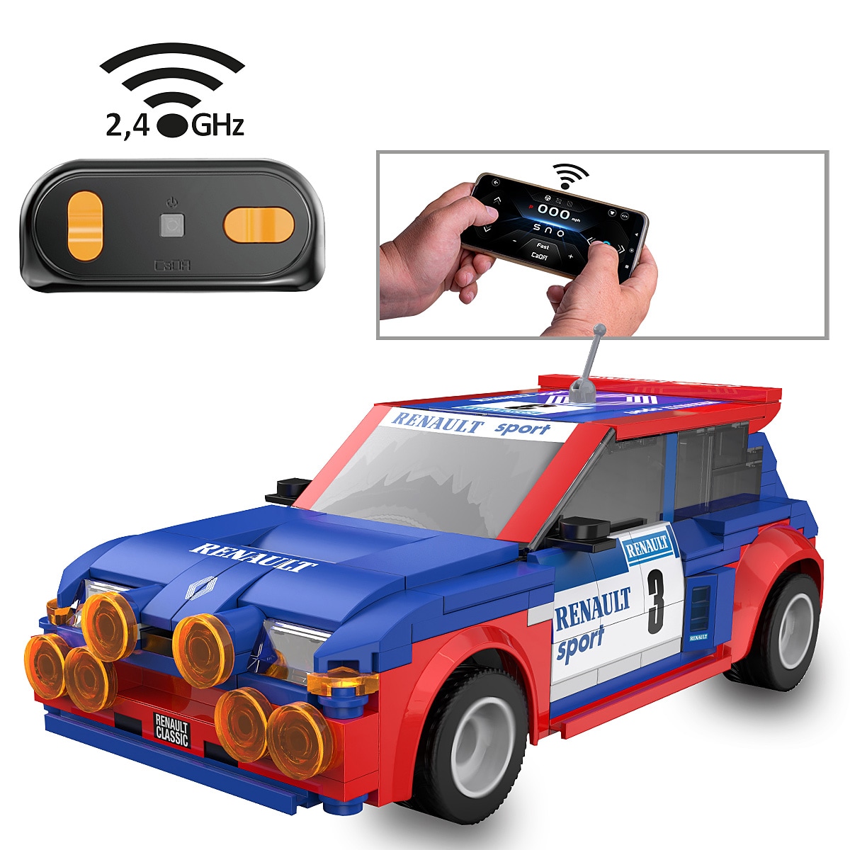 JAMARA-402934 CaDA Renault 5 Maxi Turbo 1:20 2,4GHz Bricks - Bild 1